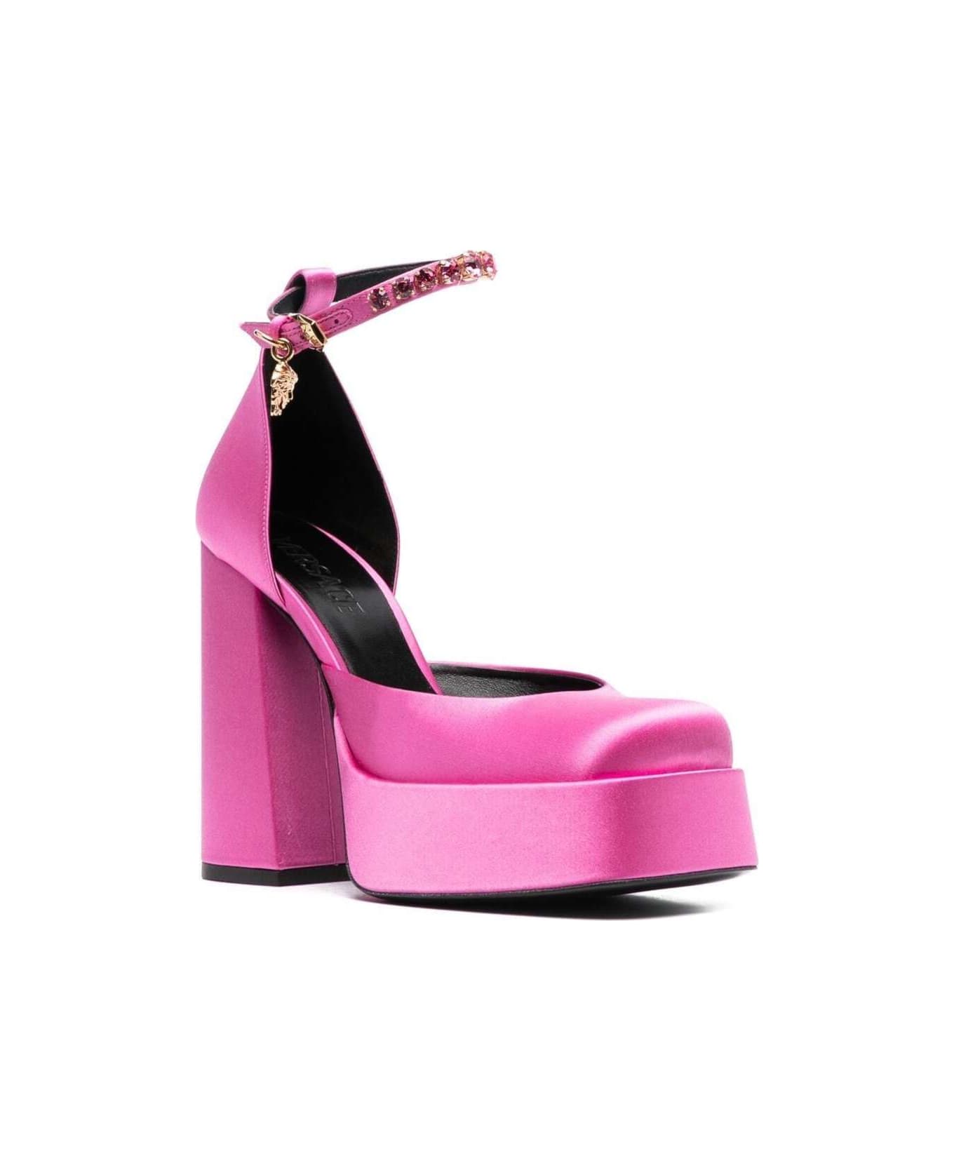 Versace Woman's Pink Satin Pumps - Pink