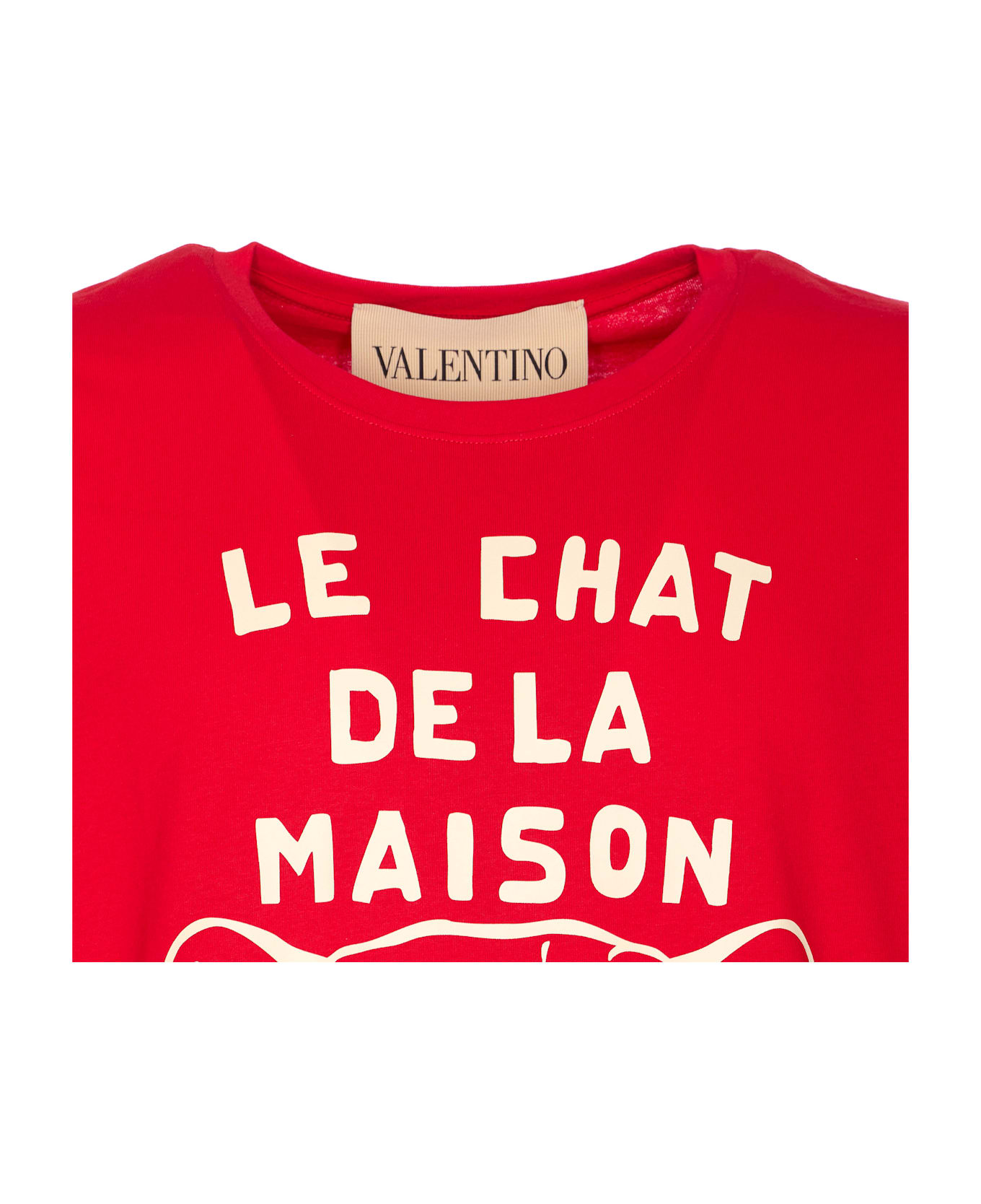 Valentino Garavani Le Chat De La Maison Print T-shirt - Red