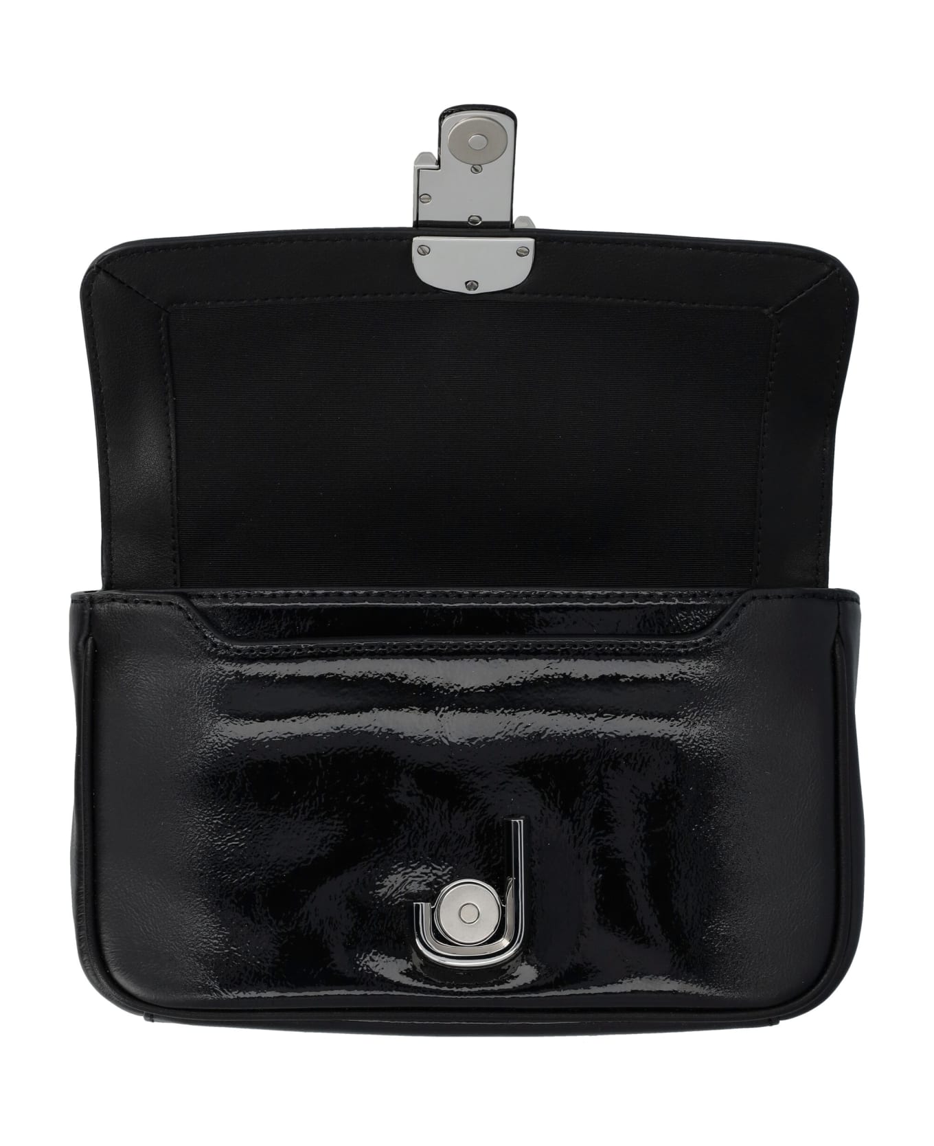 Marc Jacobs The Shadow Patent Leather J Marc Shoulder Bag - BLACK