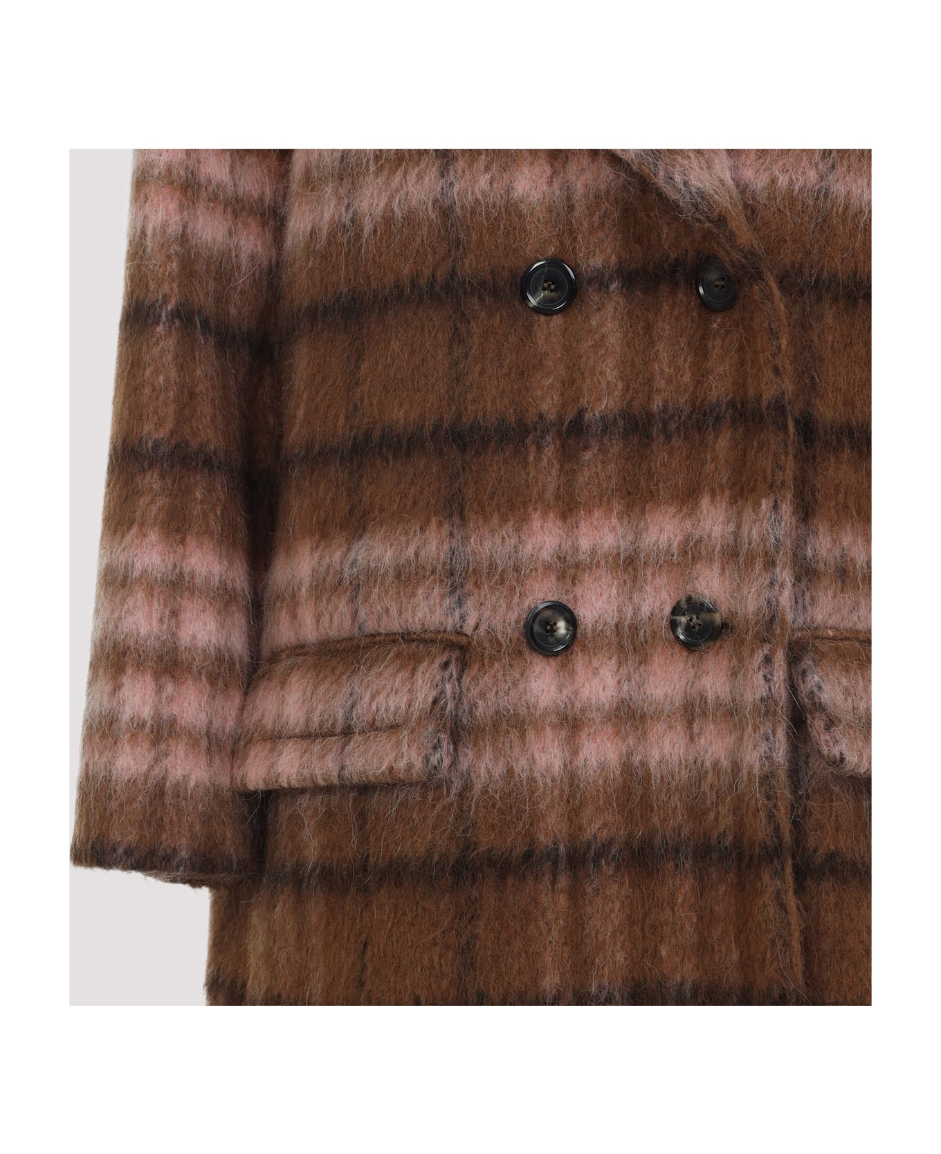 Moschino Check Coat - Fantasia Marrone