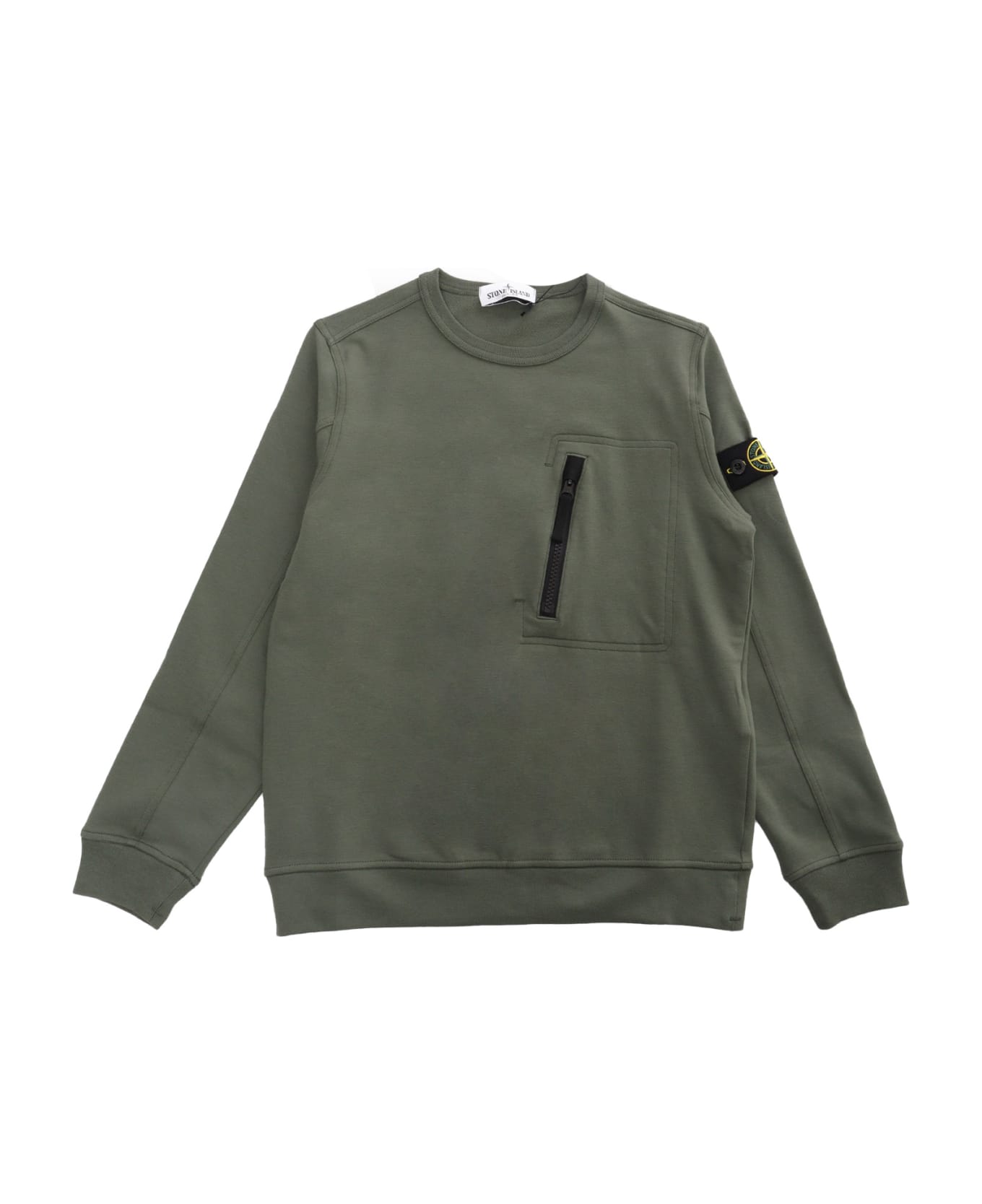 Stone Island Junior Green Military Sweatshirt - GREEN