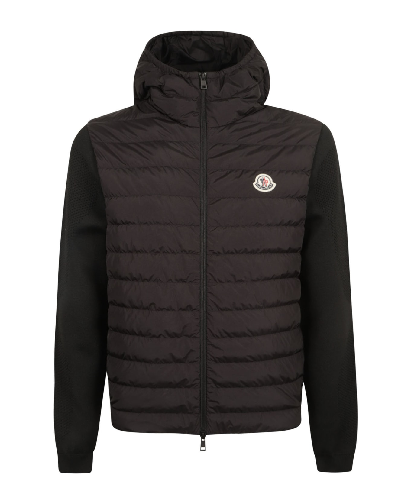 Moncler Logo Patched Knit Paneled Puffer Jacket ダウンジャケット