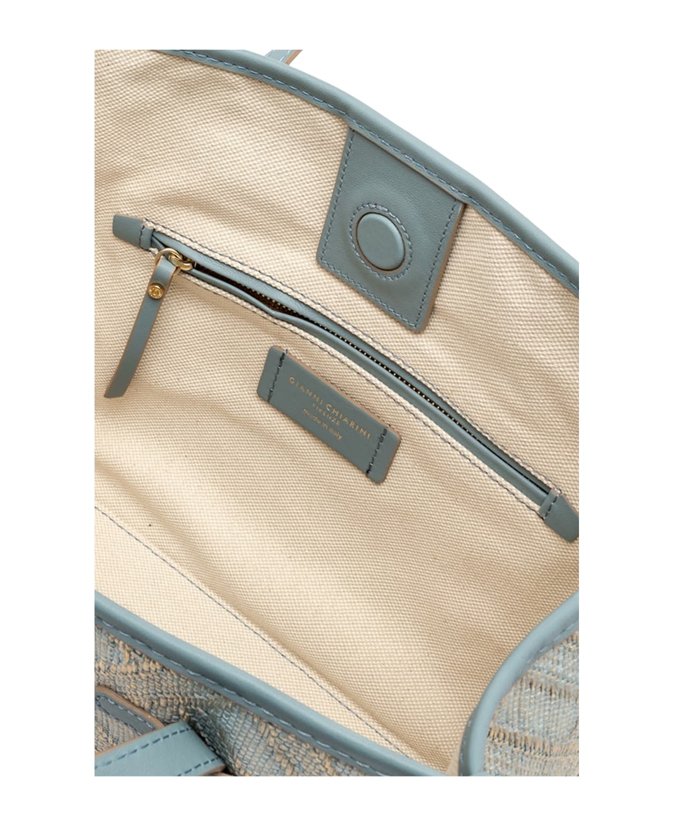 Gianni Chiarini Marcella Canvas And Leather Shopping Bag - Light Blue