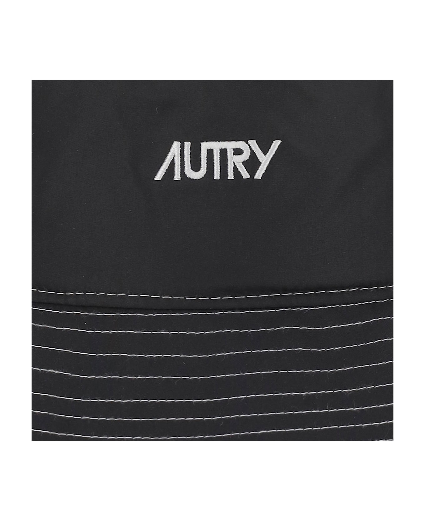 Autry Nylon Bucket Hat With Logo - Black