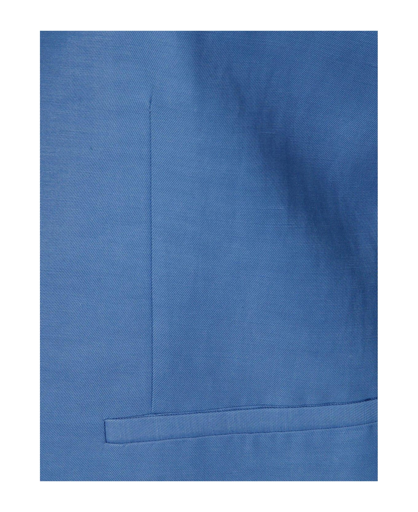 Parosh Button-up Vest - Blue