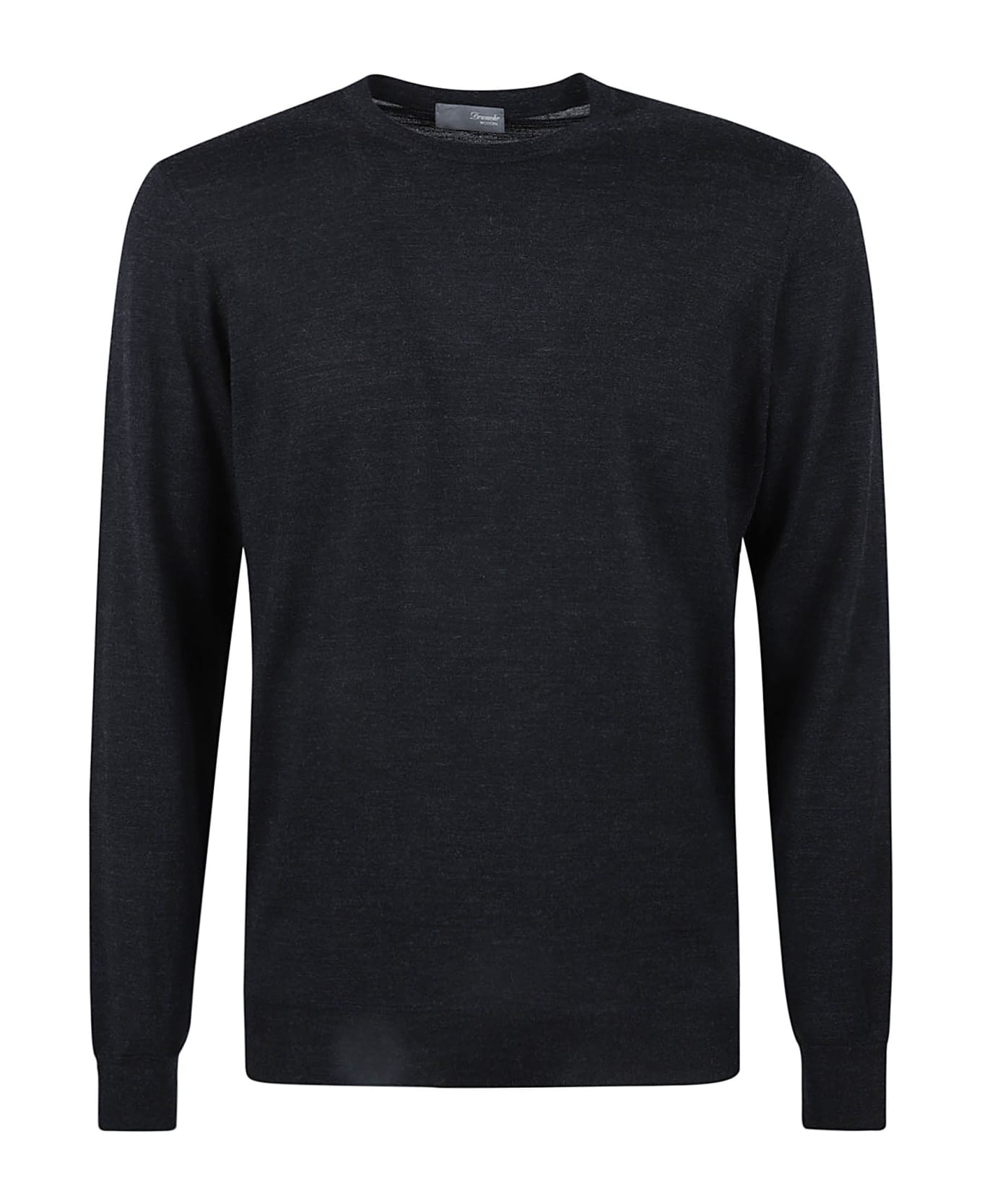 Drumohr Lightweight Ribbed Plain Sweater - Grey ニットウェア