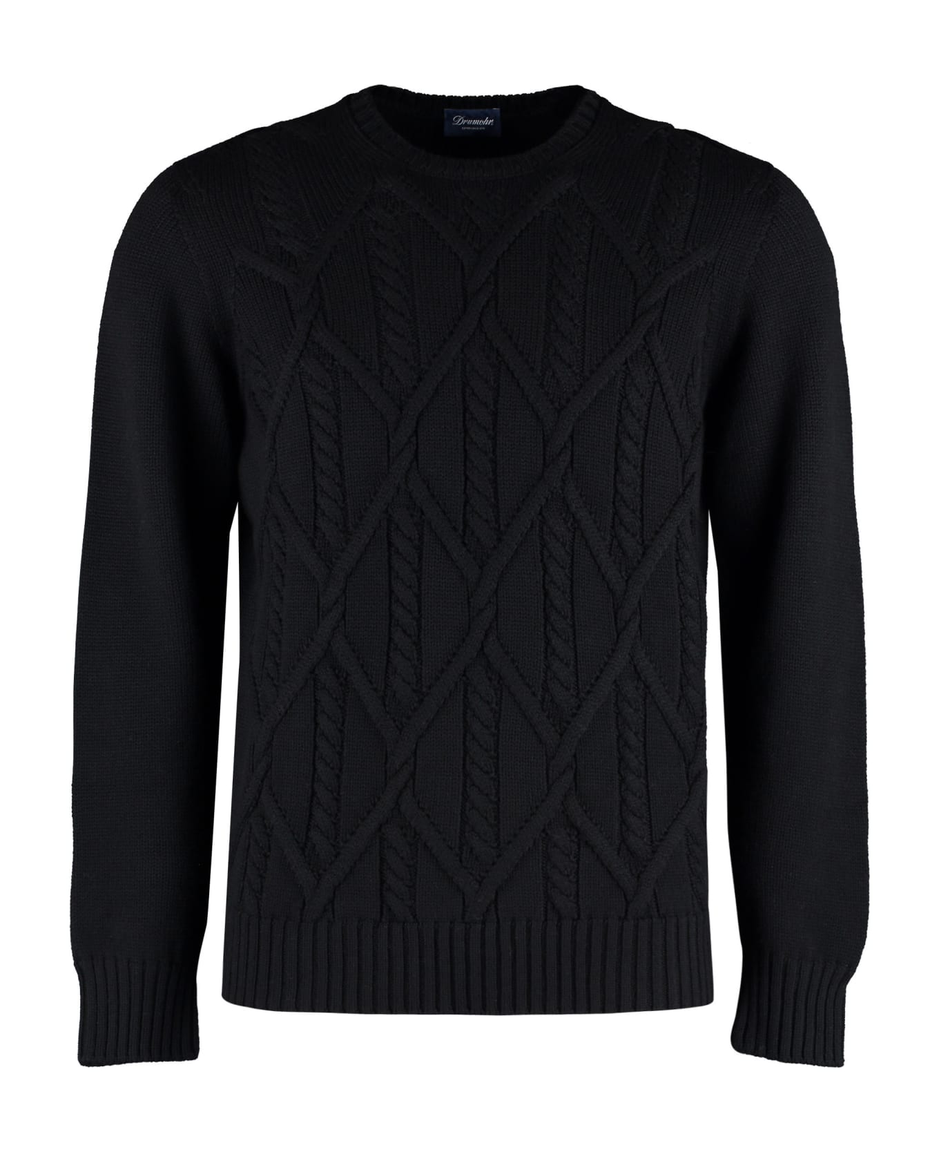 Drumohr Crew-neck Wool Sweater - black