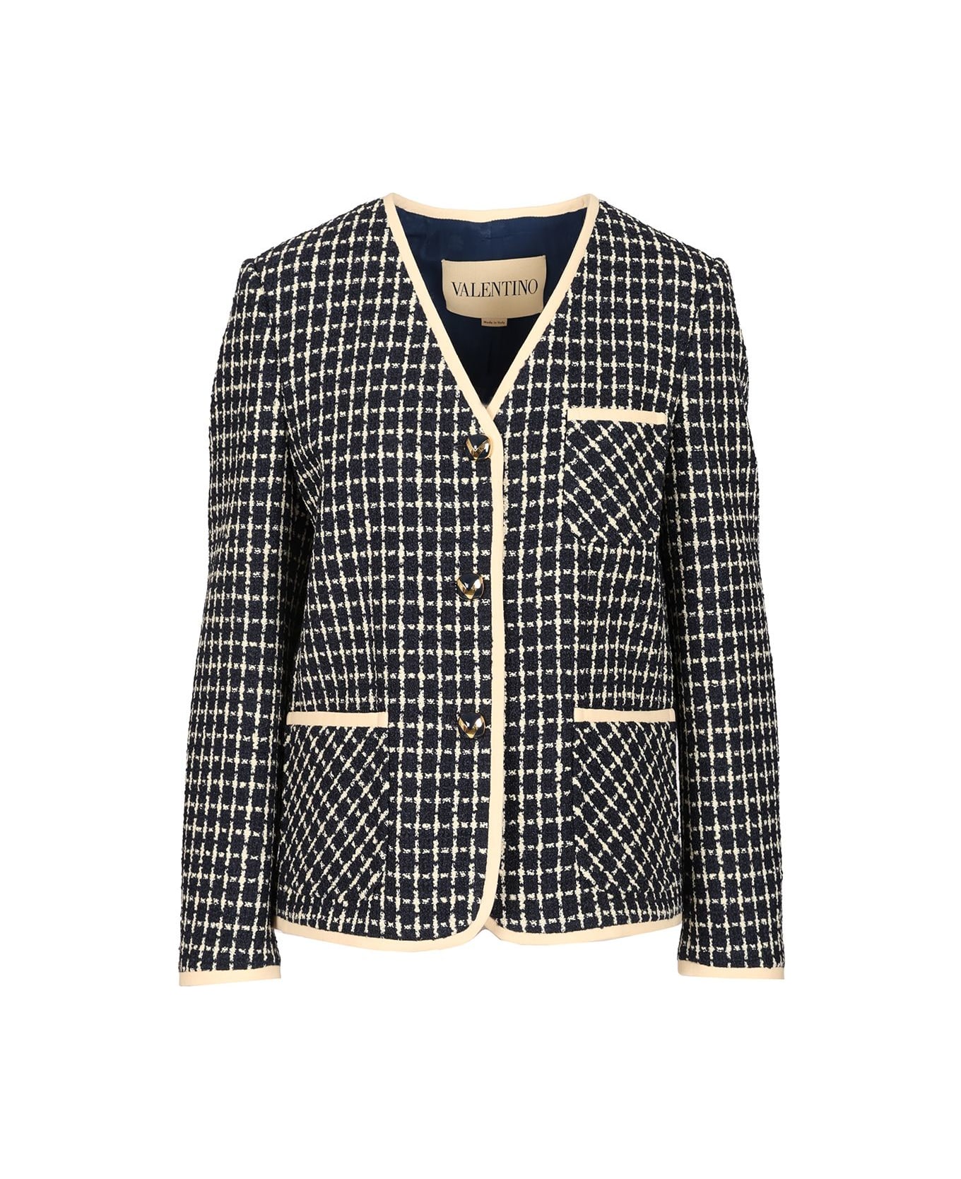 Valentino Garavani Bouclé Jacket - NAVY/AVORIO