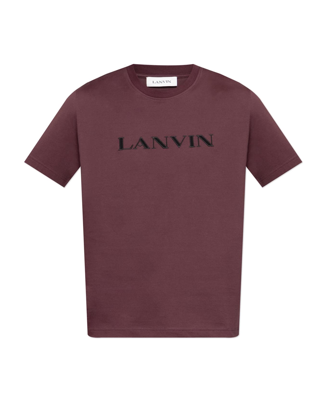 Lanvin T-shirt With Embroidered Logo - BORDEAUX