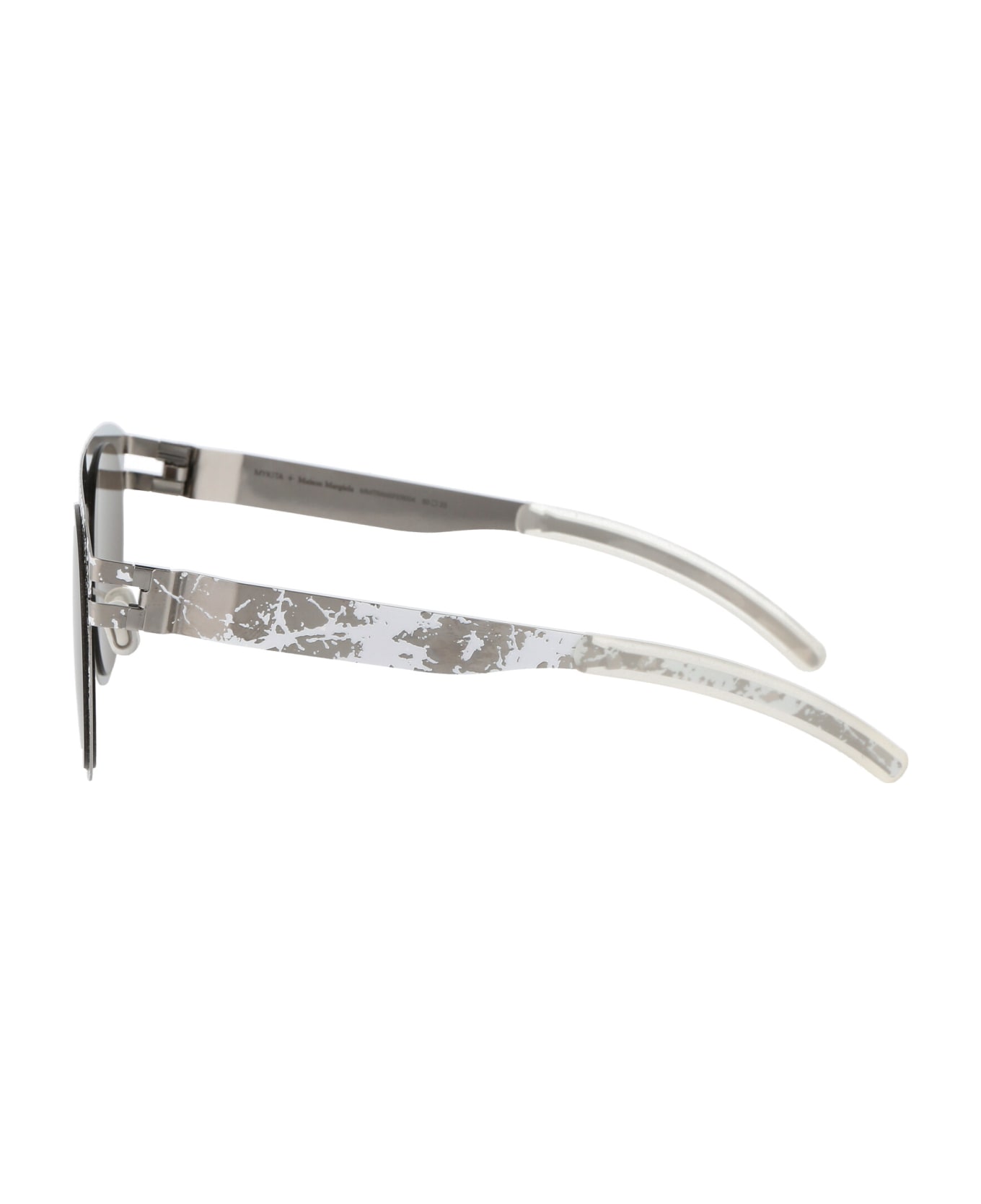 Mykita Mmtransfer004 Sunglasses - 265 Silver White Stone Brown Flash