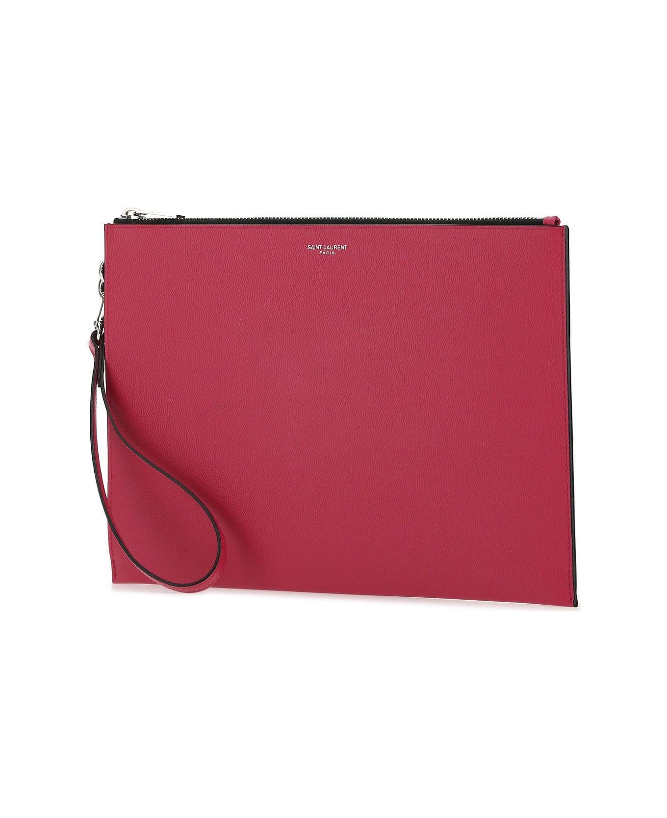Saint Laurent Fuchsia Leather Tablet Case - FUCHSIA
