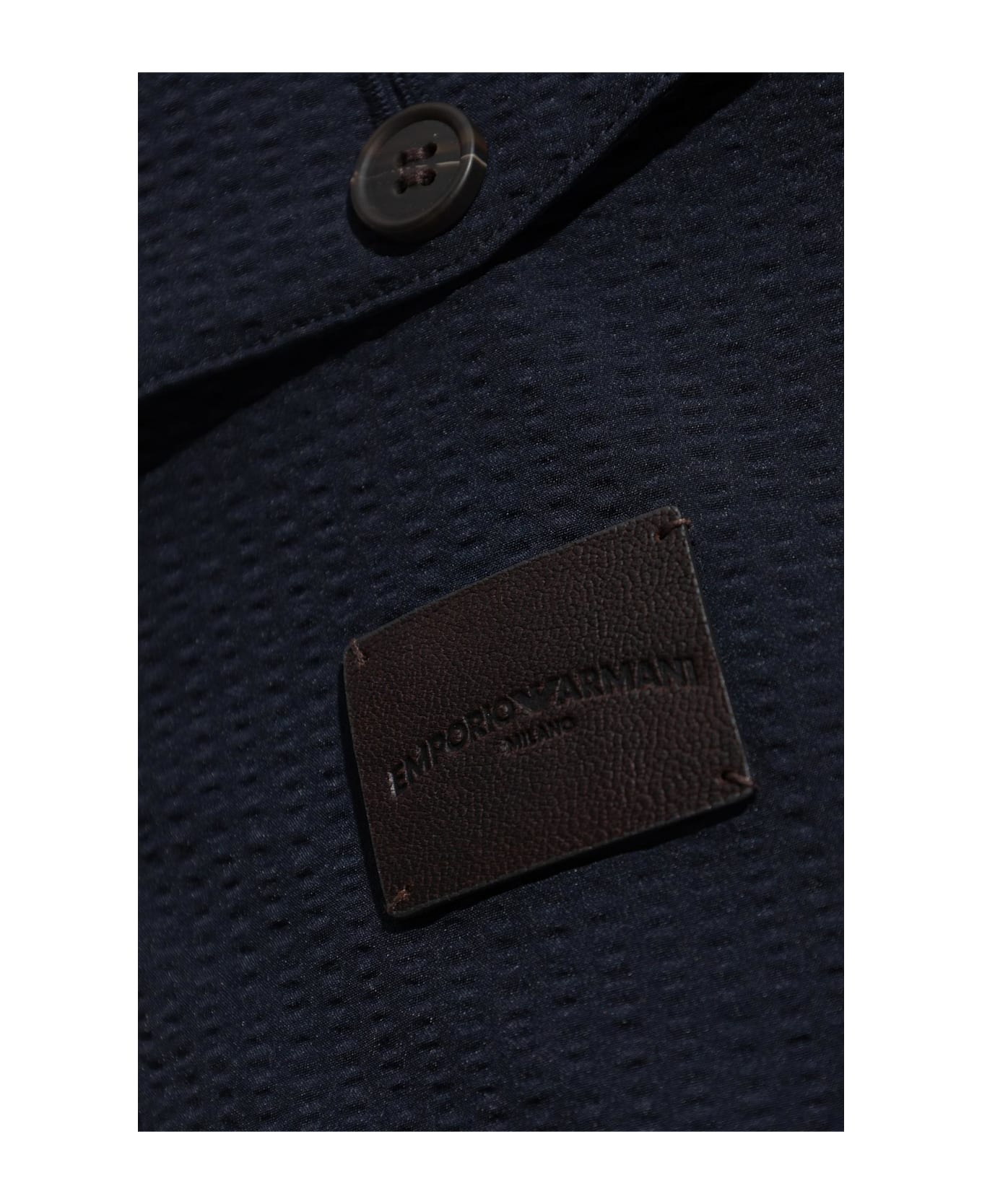 Emporio Armani Jacket With Logo Patch - Blue