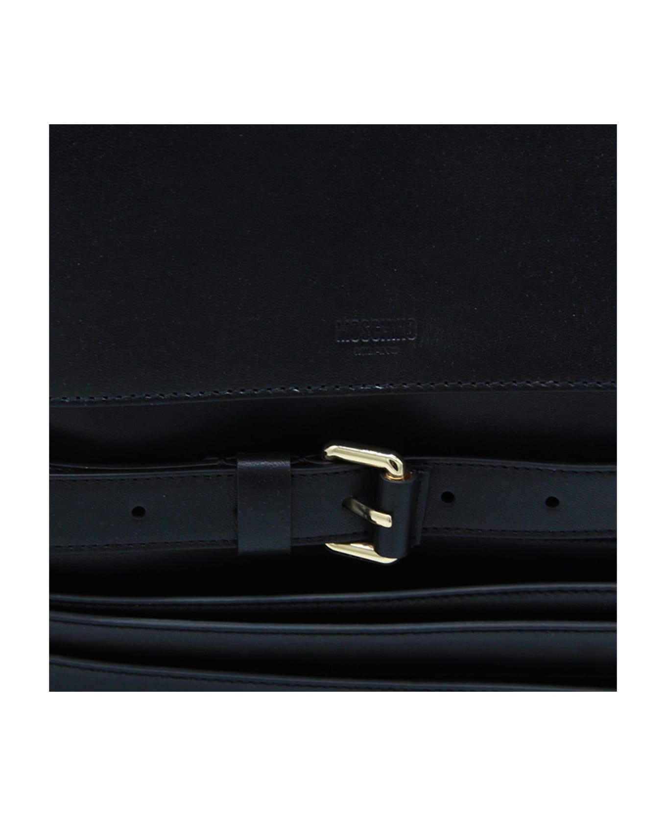 Moschino Black Leather Backpack - Black