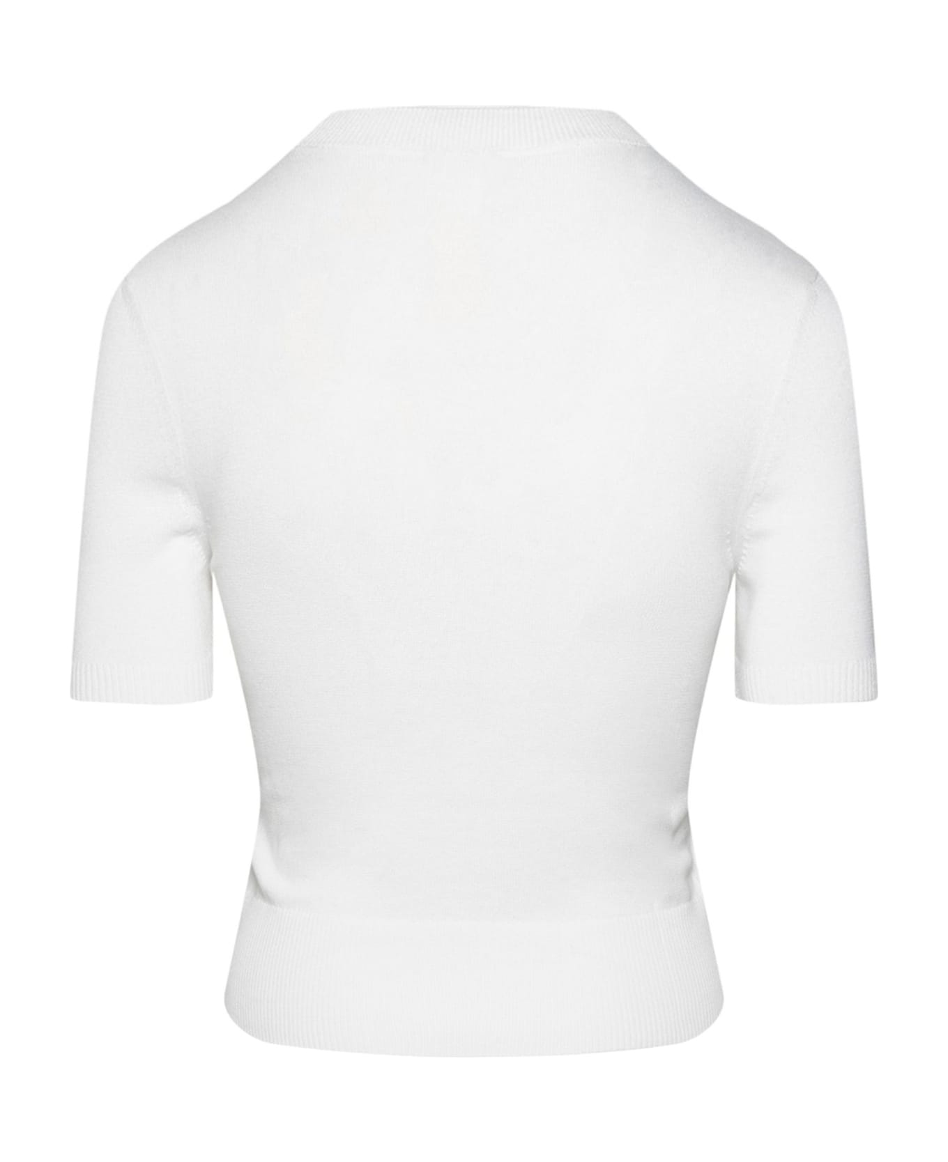 Patou White Organic Cotton Blend Sweater - White
