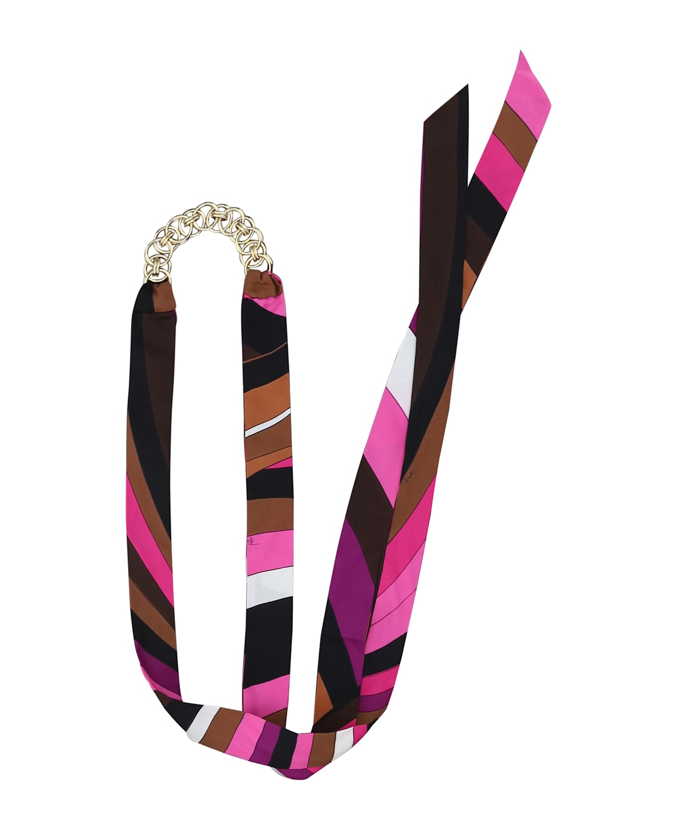 Pucci Scarf Necklace - Fuxia/marrone