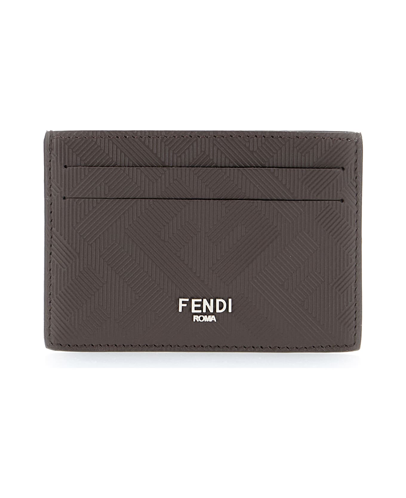 Fendi Chocolate Leather Card Holder - MULTICOLOUR