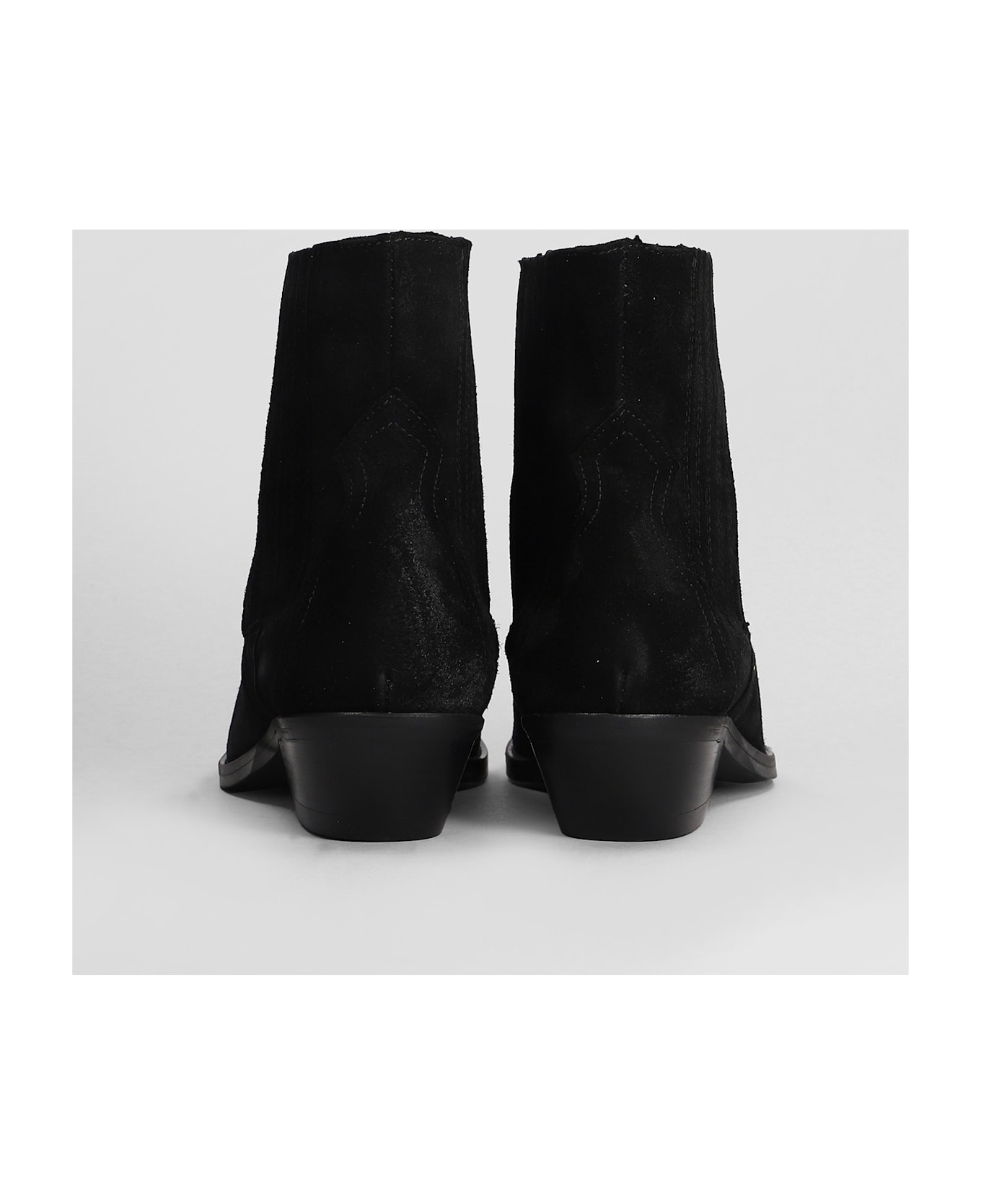 Julie Dee Texan Ankle Boots In Black Suede - black