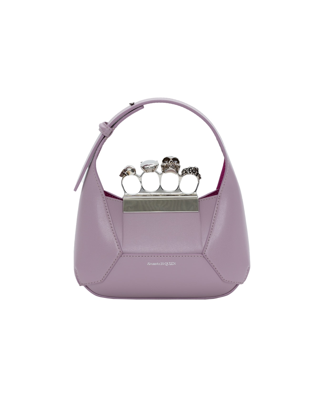 Alexander McQueen Antique Pink Hobo Mini Jewelled Bag
