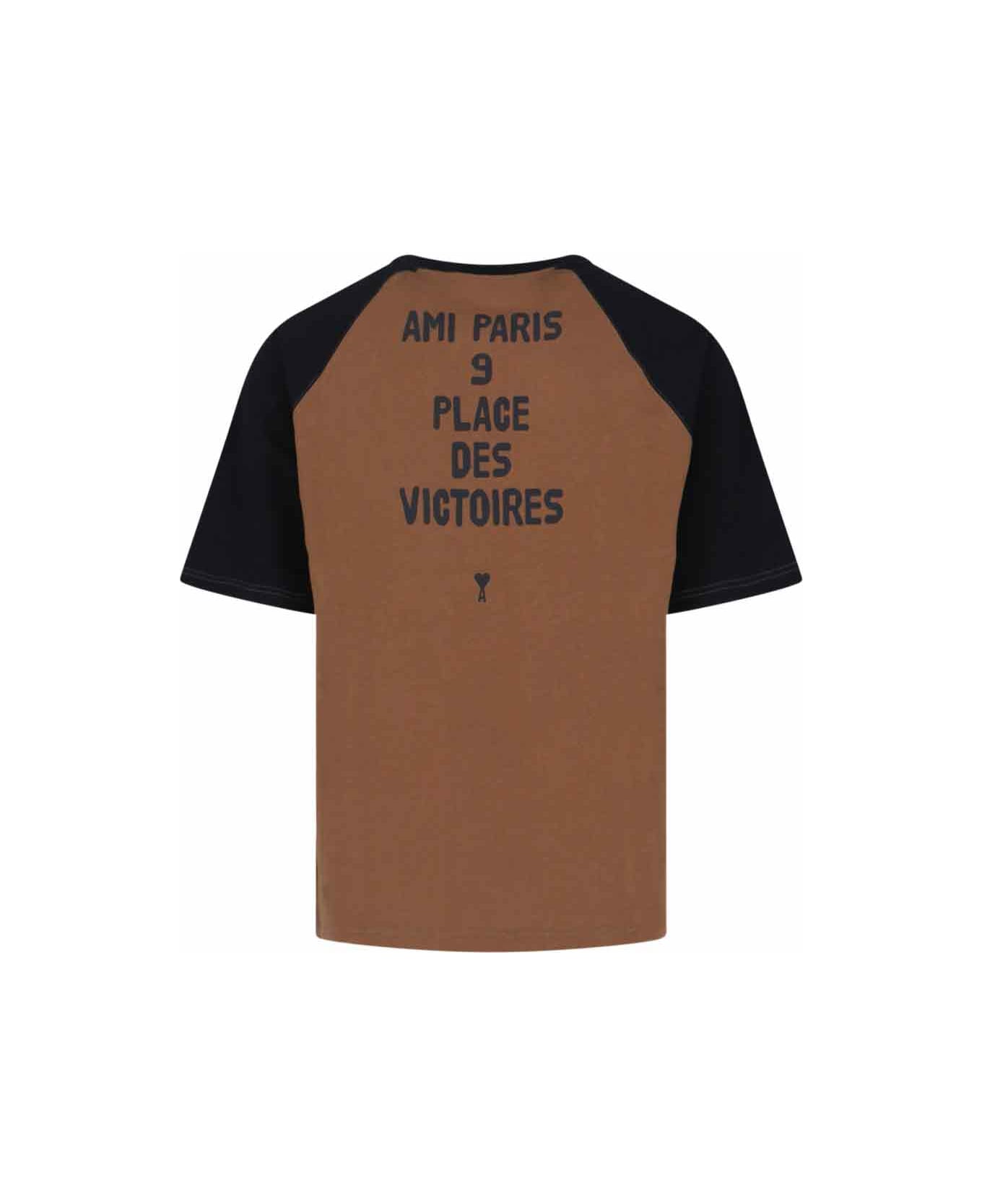 Ami Alexandre Mattiussi Logo T-shirt - Brown