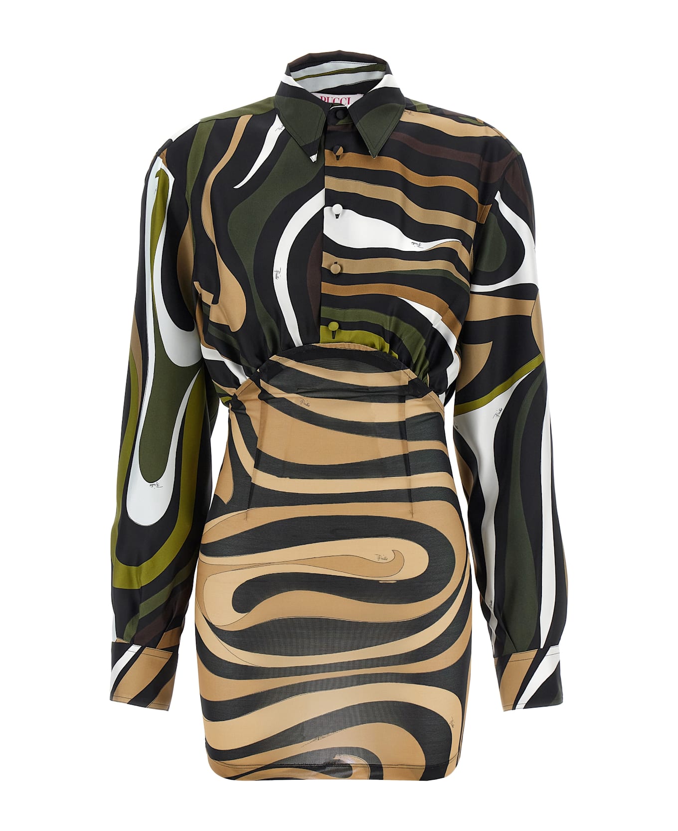 Pucci Marble Dress - KHAKI