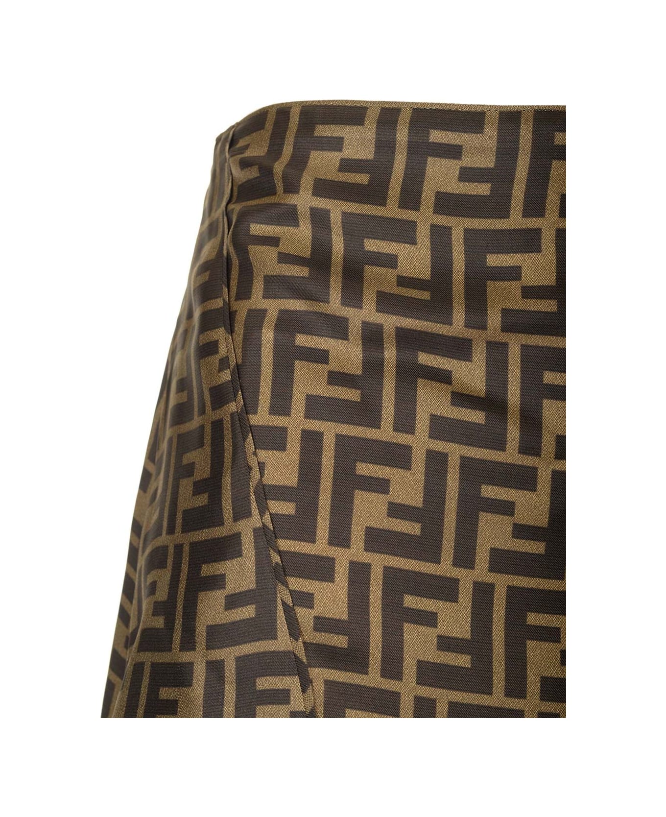 Fendi Brown Ff Twill Skirt - Brown