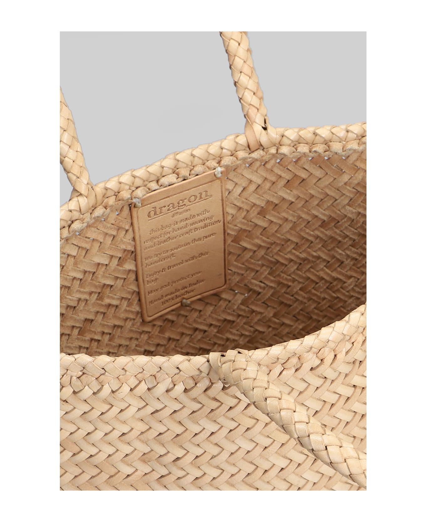Dragon Diffusion Grace Basket Tote In Beige Leather - beige