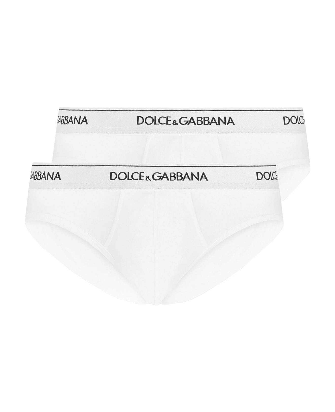 Dolce Top & Gabbana Two-pack Of Logo Briefs - BIANCO