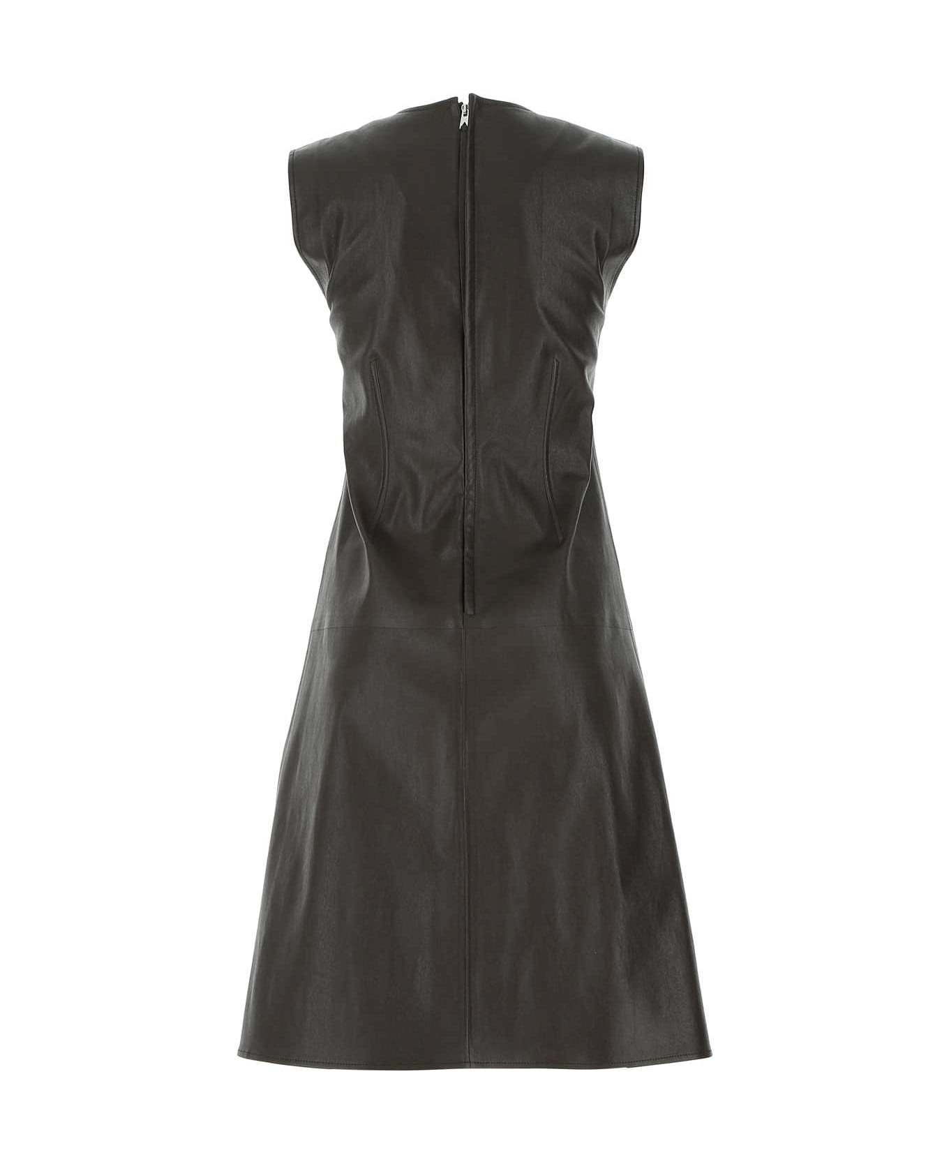 Bottega Veneta Dark Brown Nappa Leather Dress - 2113