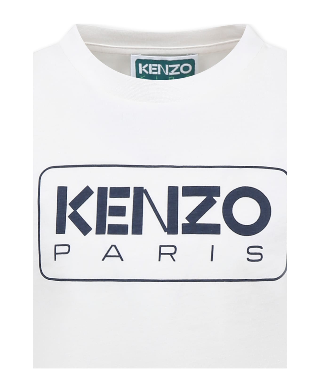 Kenzo Kids Ivory T-shirt For Kids With Logo - Ivory