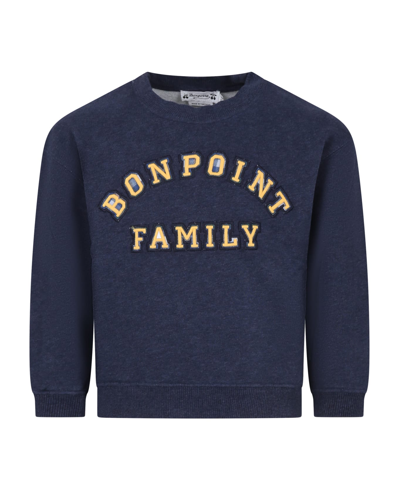 Bonpoint Blue Sweatshirt For Boy With Logo - Blue ニットウェア＆スウェットシャツ