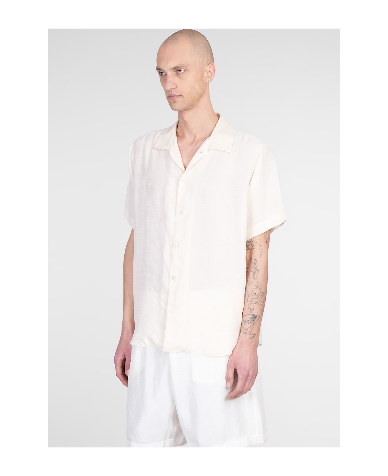 Ranra Sun Shirt In Beige Silk - beige