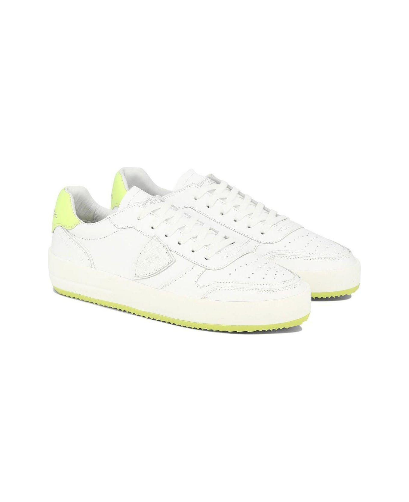 Philippe Model Lyon Logo-patch Lace-up Sneakers Philippe Model - WHITE スニーカー