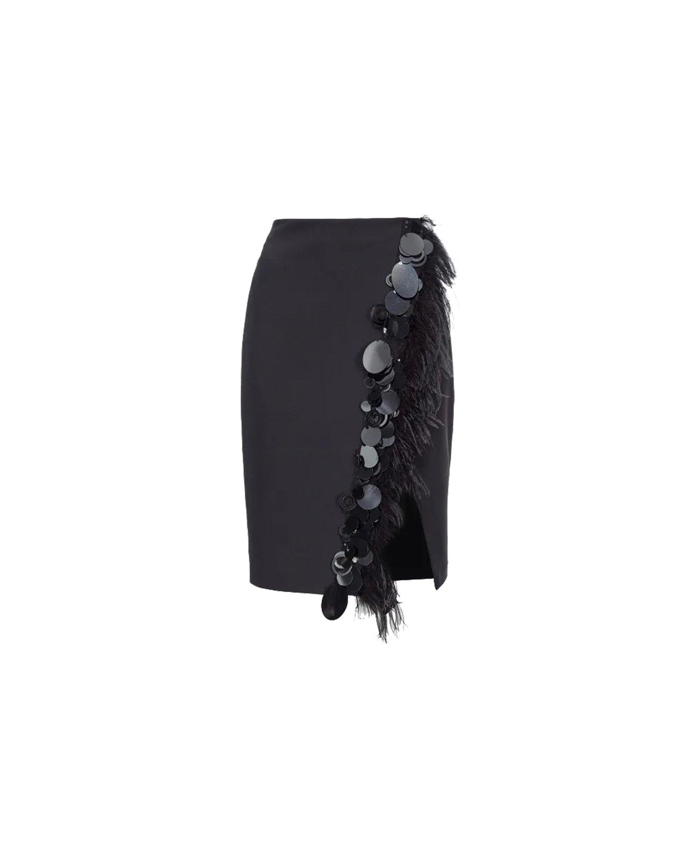 Pinko Sequin-embellished Zipped Pencil Skirt - Black