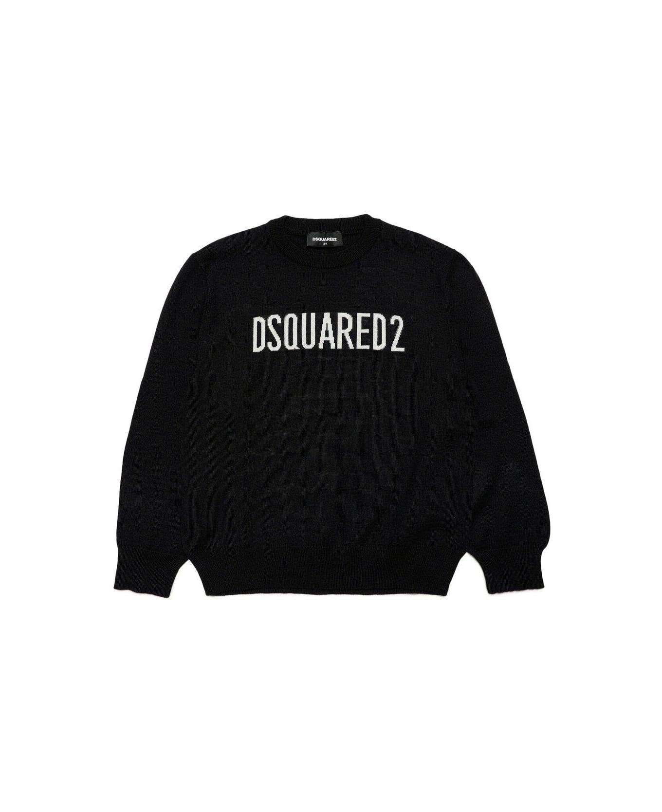 Dsquared2 Logo Intarsia Knitted Jumper - Nero