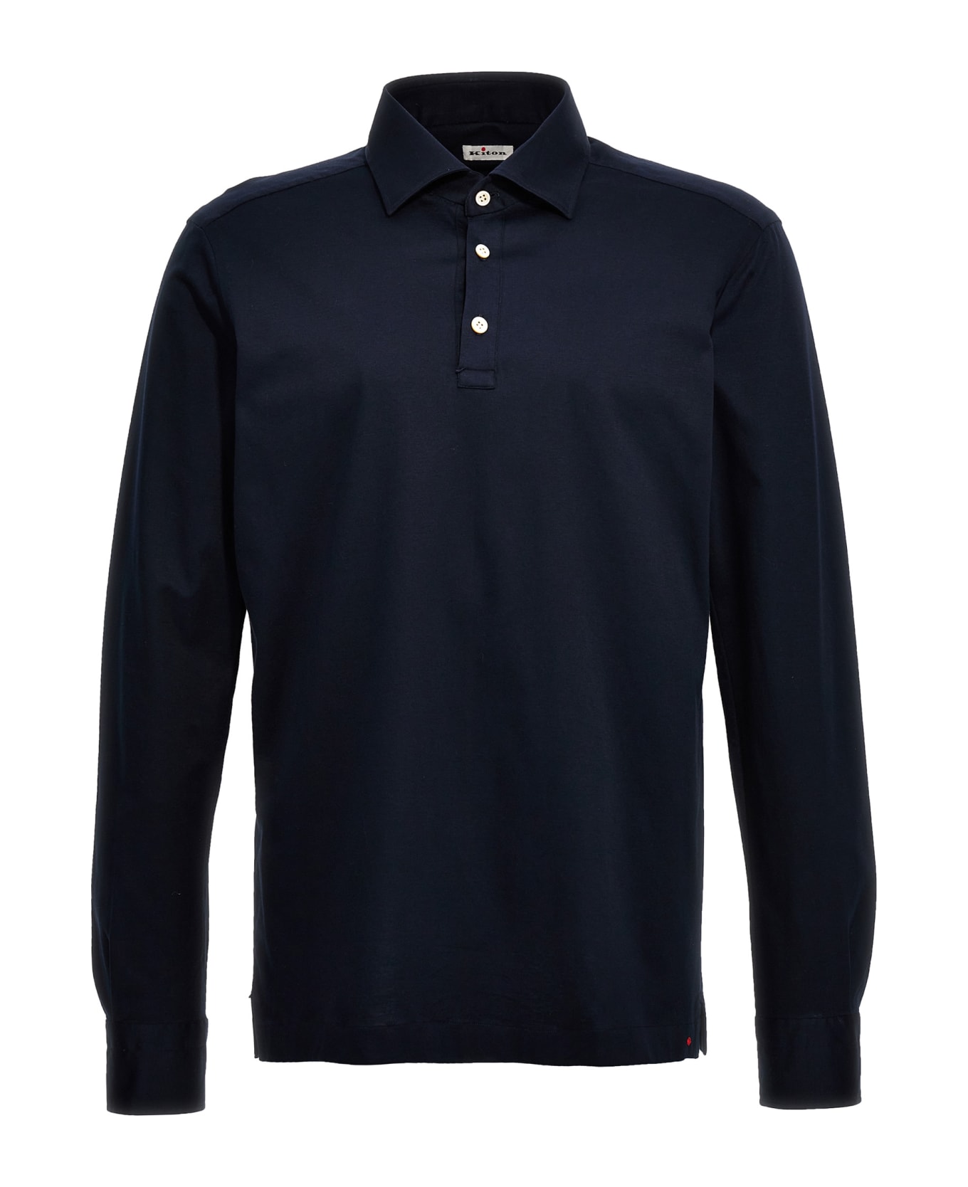 Kiton Long Sleeve Polo Shirt - Blue