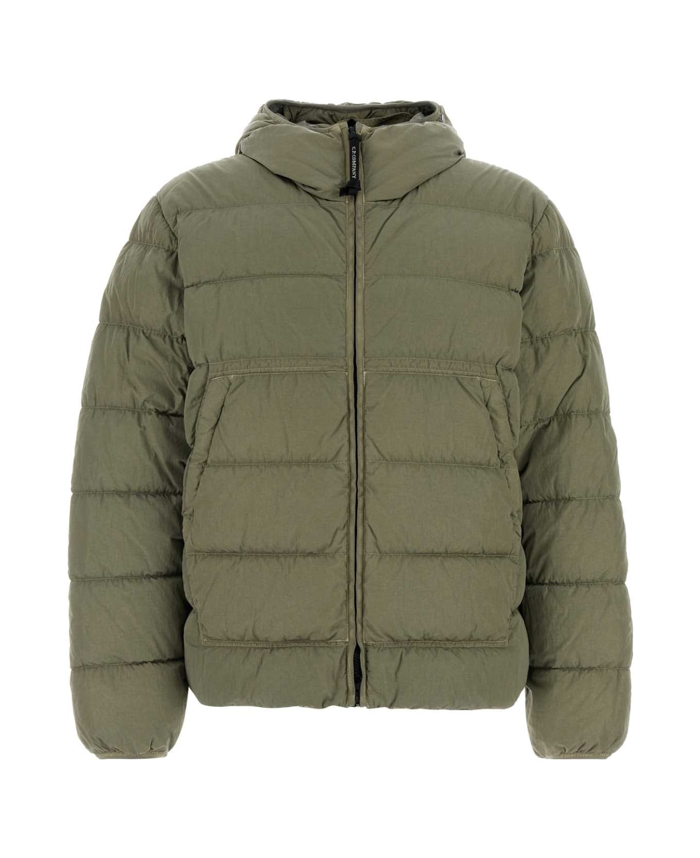 C.P. Company Sage Green Nylon Down Jacket - FALLENROCK