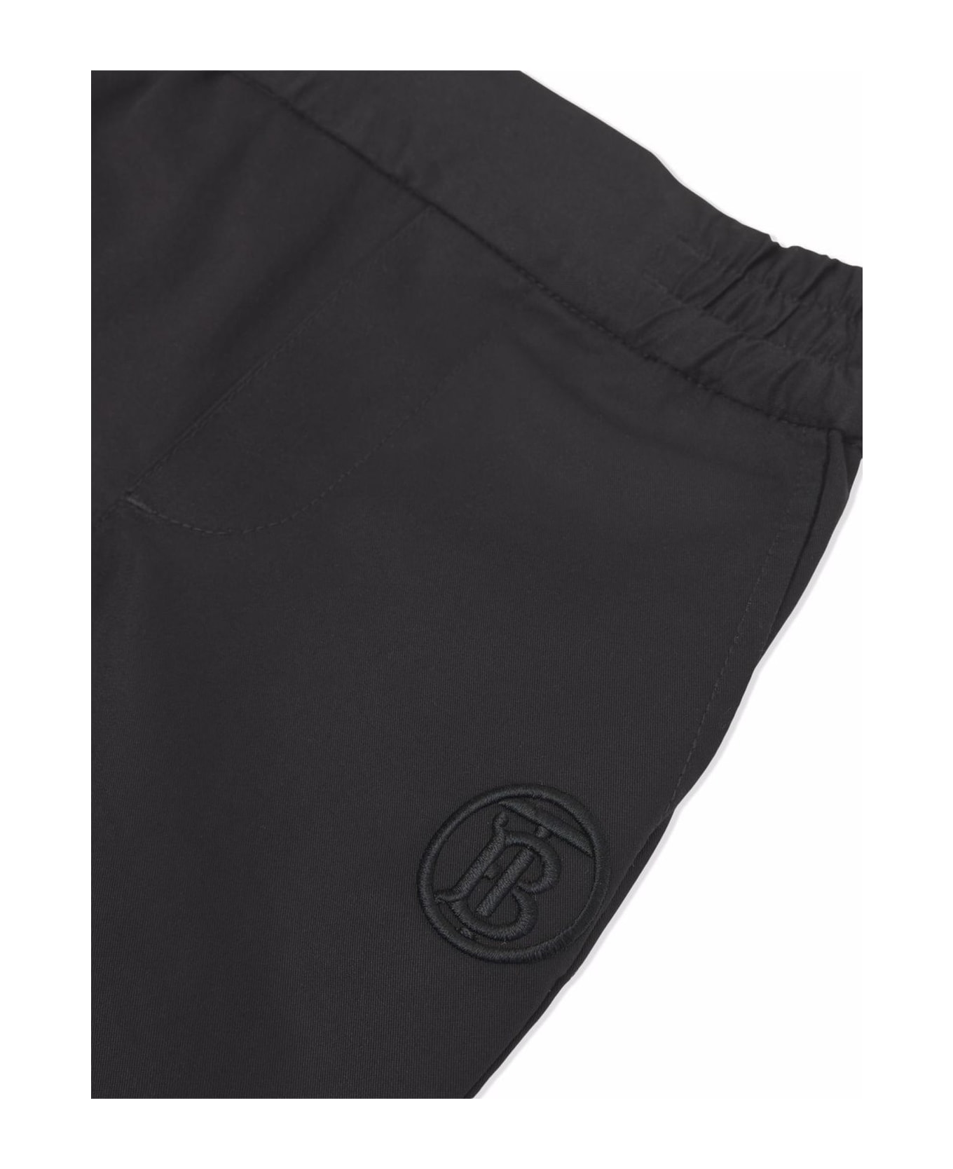 Burberry Black Cotton Track Pants - Nero