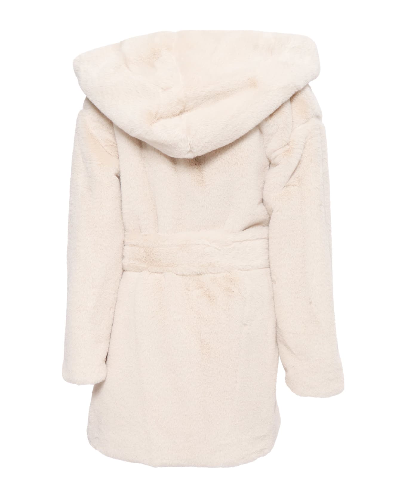 Magil Faux Fur With Hood - WHITE
