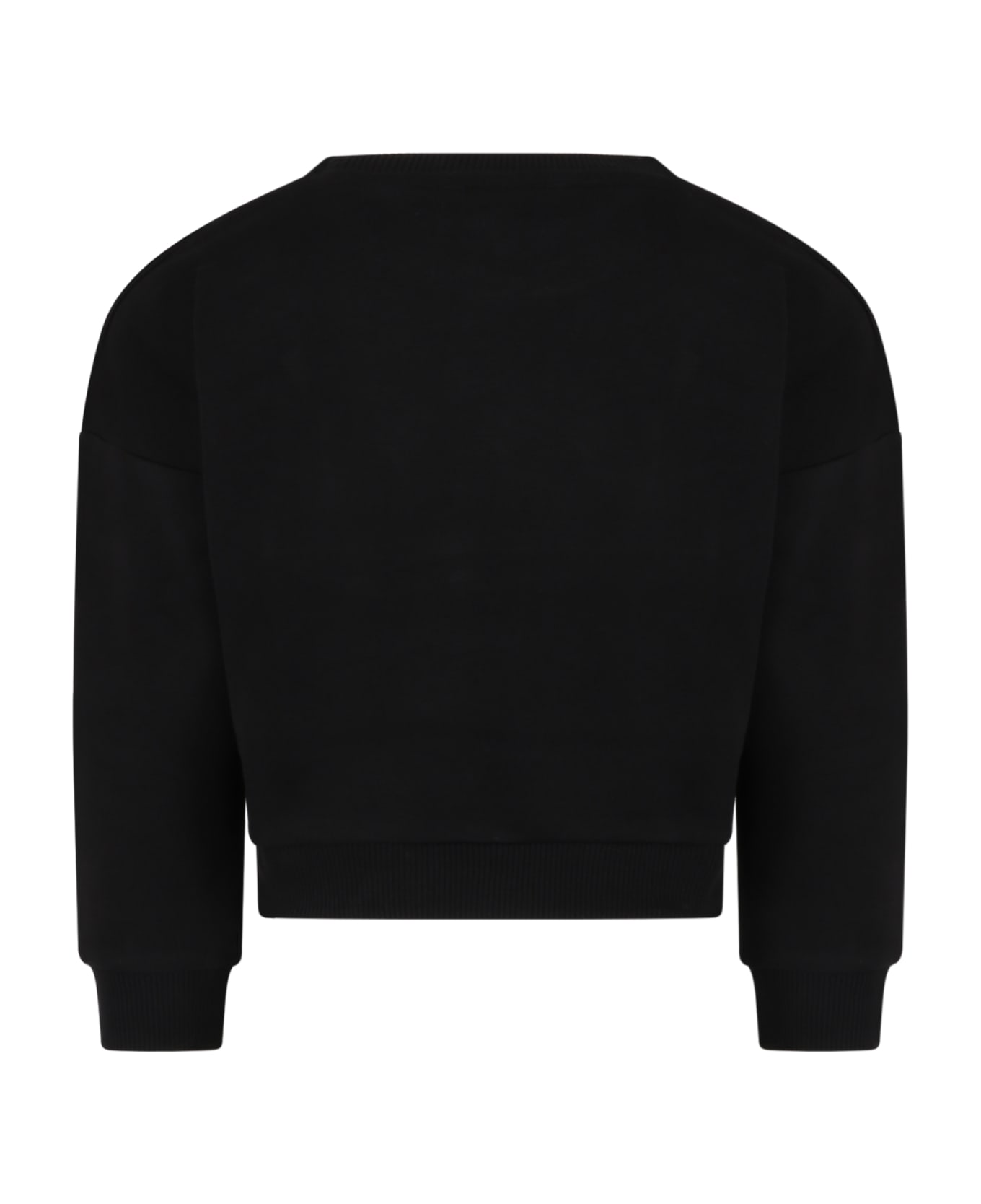 DKNY Black Sweatshirt For Girl With White Logo - Black