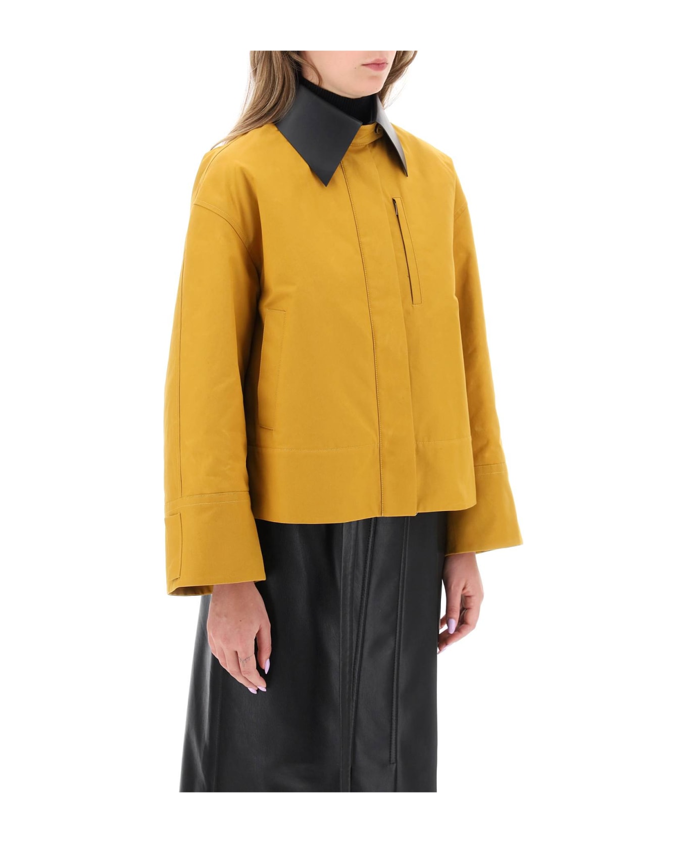 Jil Sander Jacket With Leather Collar - MUSTARD (Yellow)