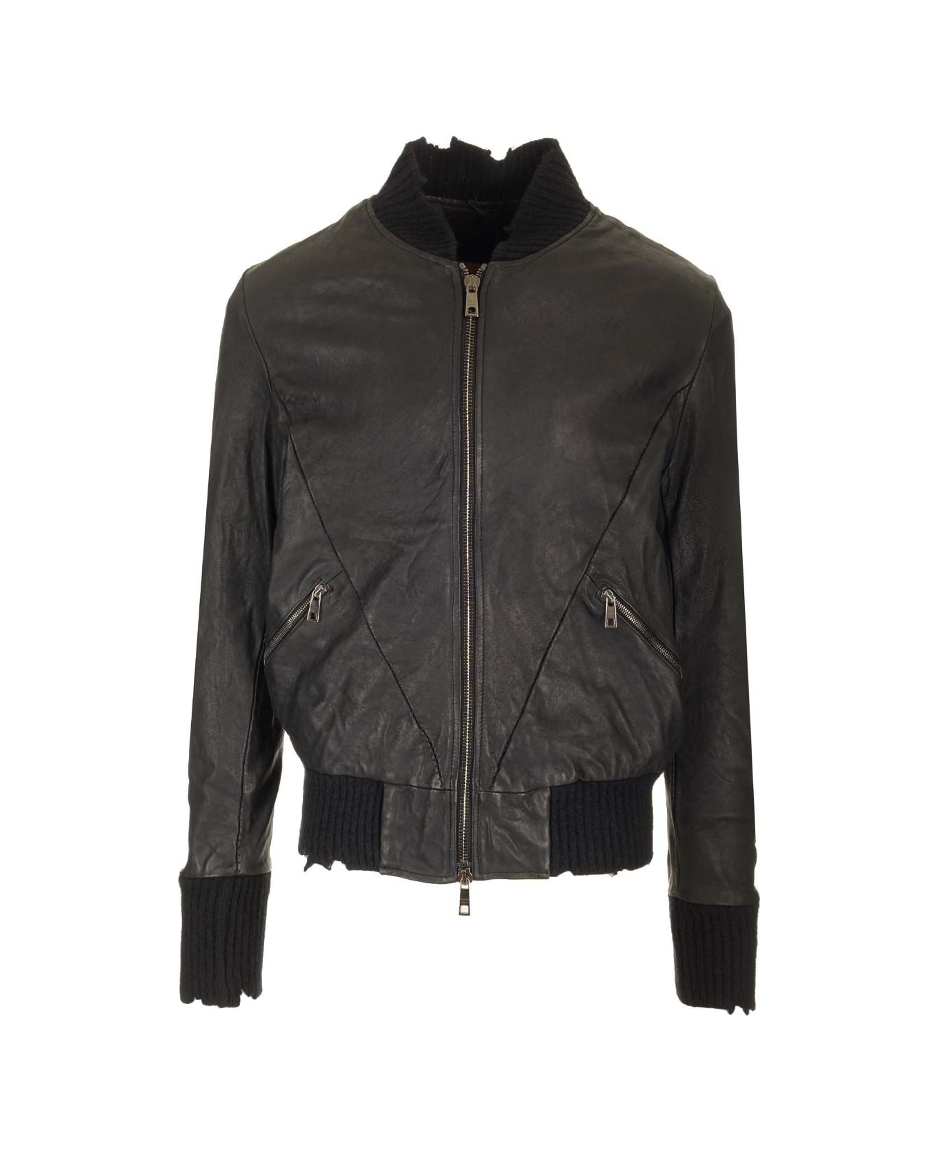 Giorgio Brato Bomber Brushed Vegetal Lamb Leather - Black