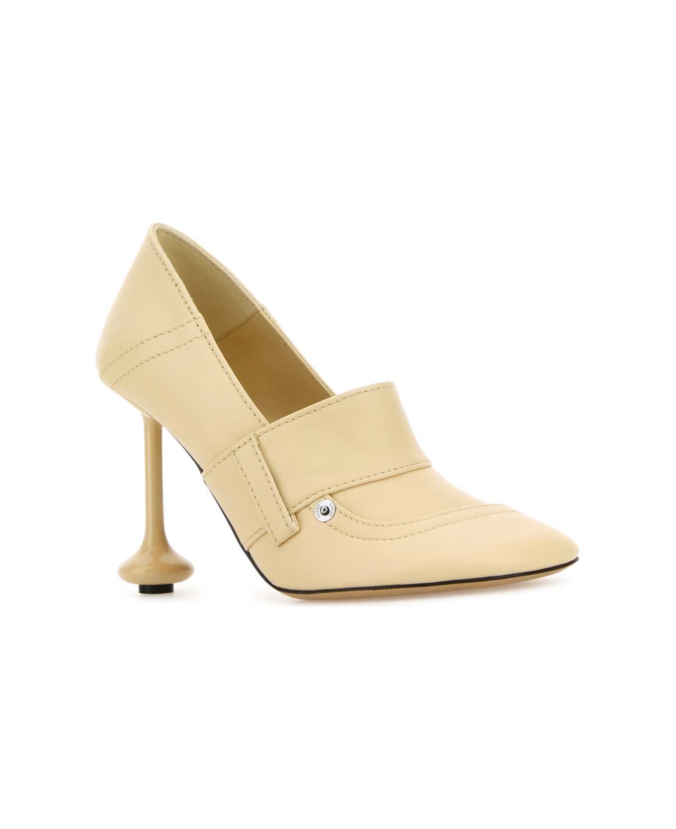 Loewe Cream Leather Toy Pumps - OATMILK