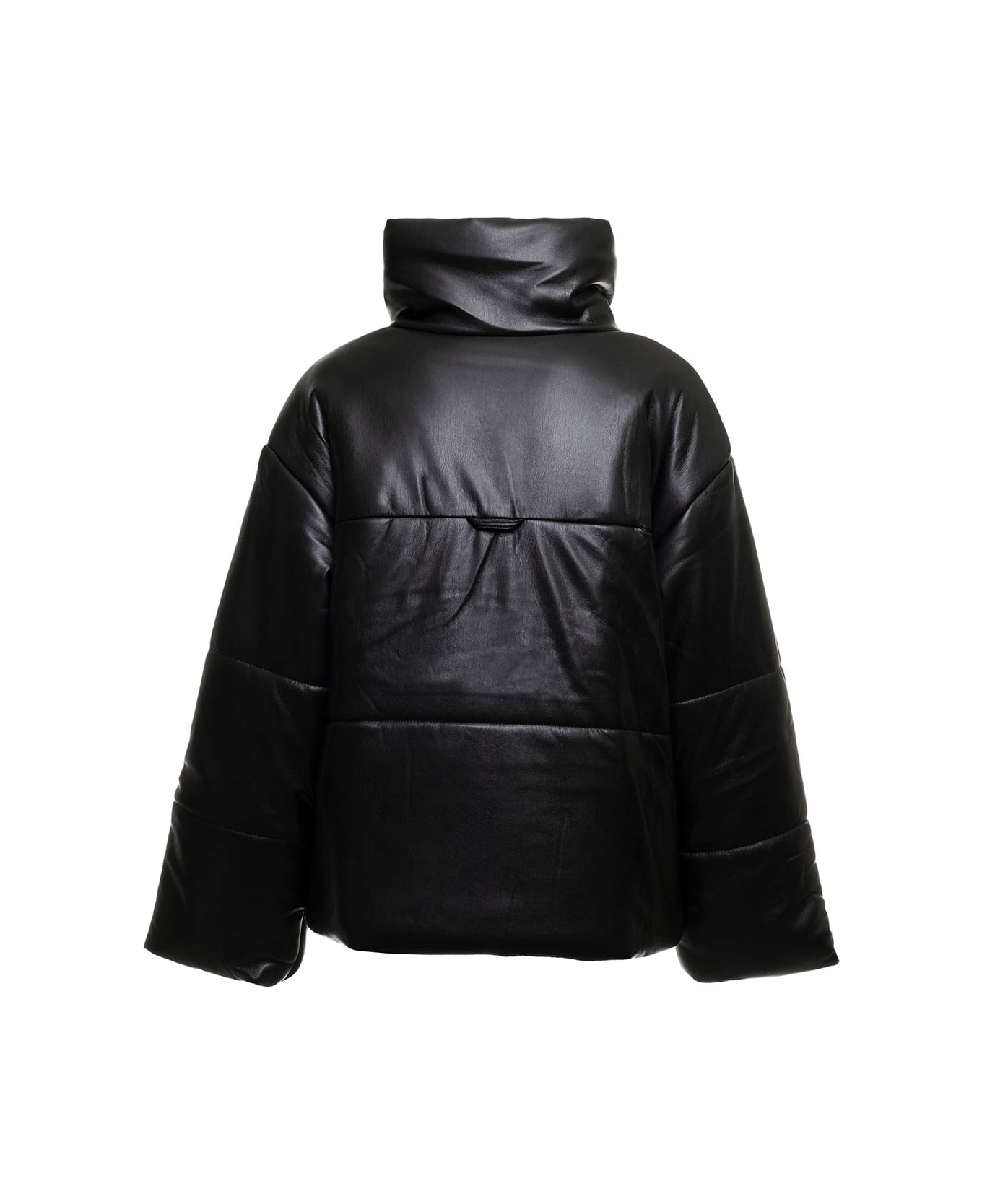 Nanushka Black Vegan Leather Quilted Jacket Nanuskha Woman - Black