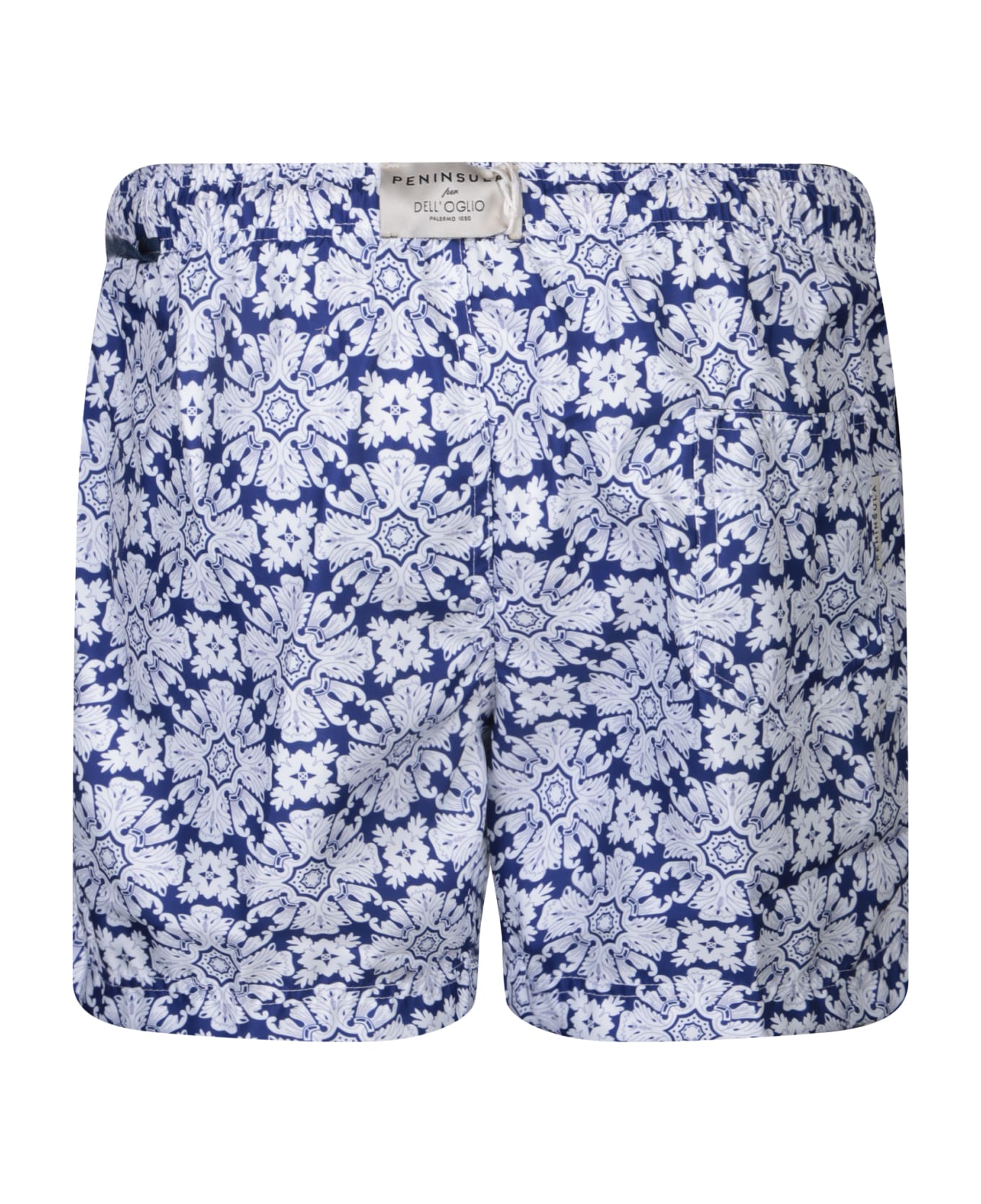 Peninsula Swimwear Floral Pattern Swim Shorts White/blue - Blue
