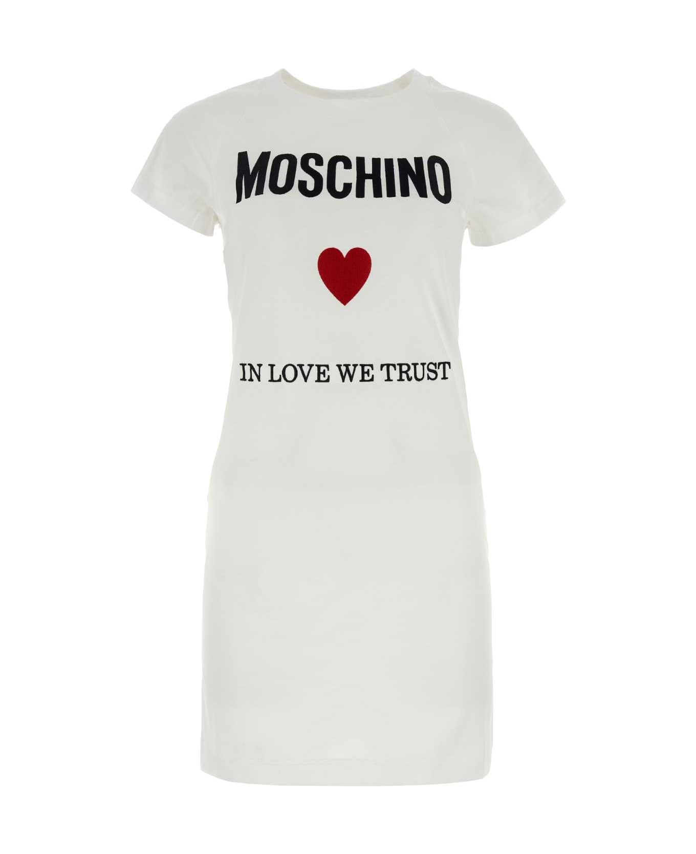 Moschino White Cotton T-shirt Dress - FANTASIABIANCO ワンピース＆ドレス