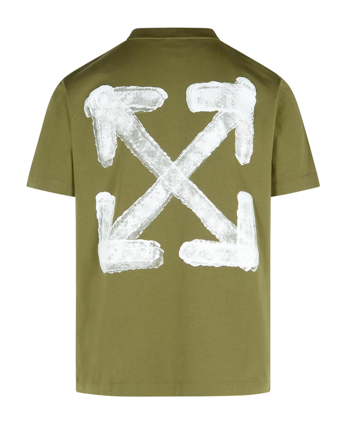 Off-White 'spray Arrow' Green Cotton T-shirt - Green