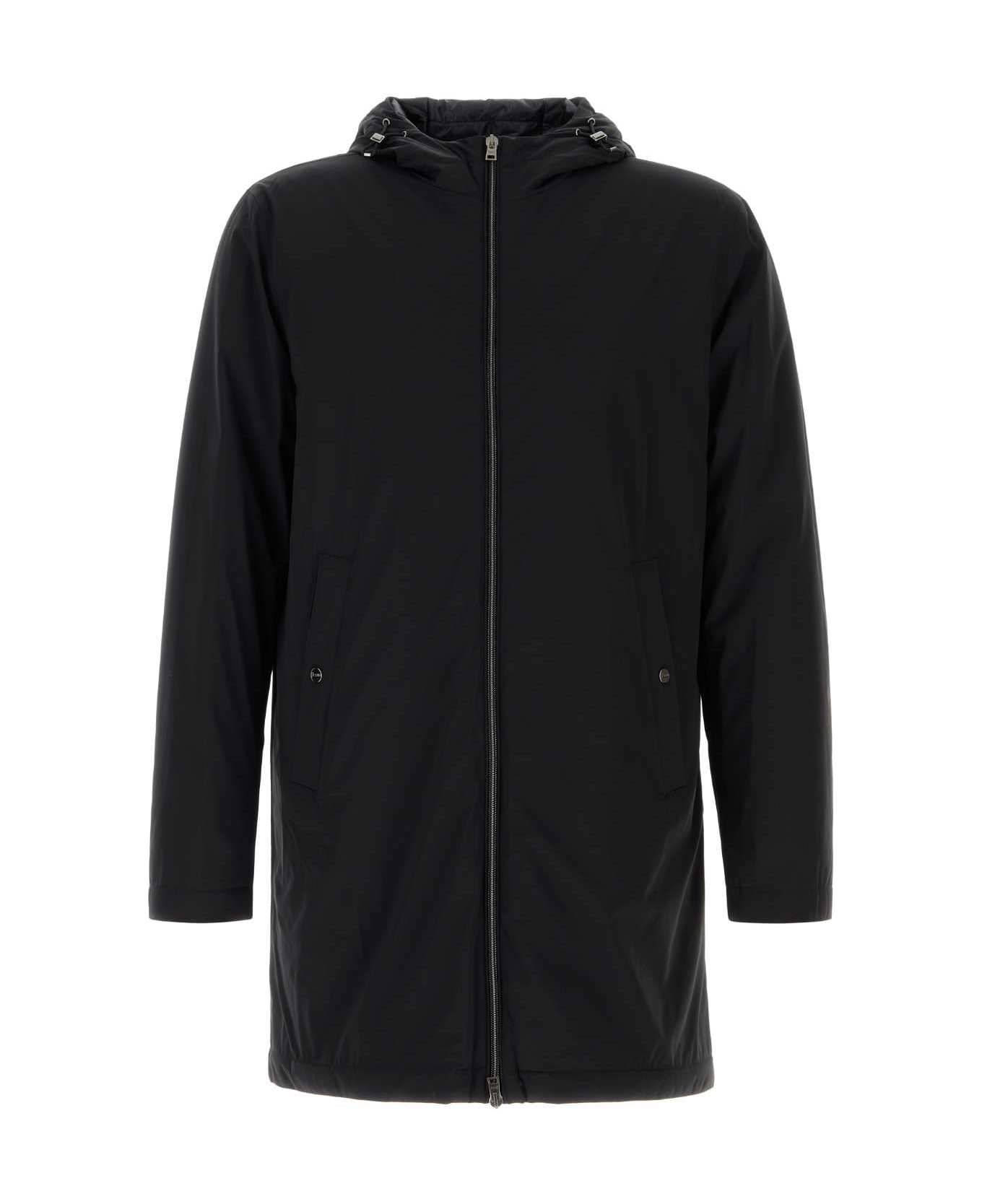 Herno Black Stretch Nylon Parka - NERO