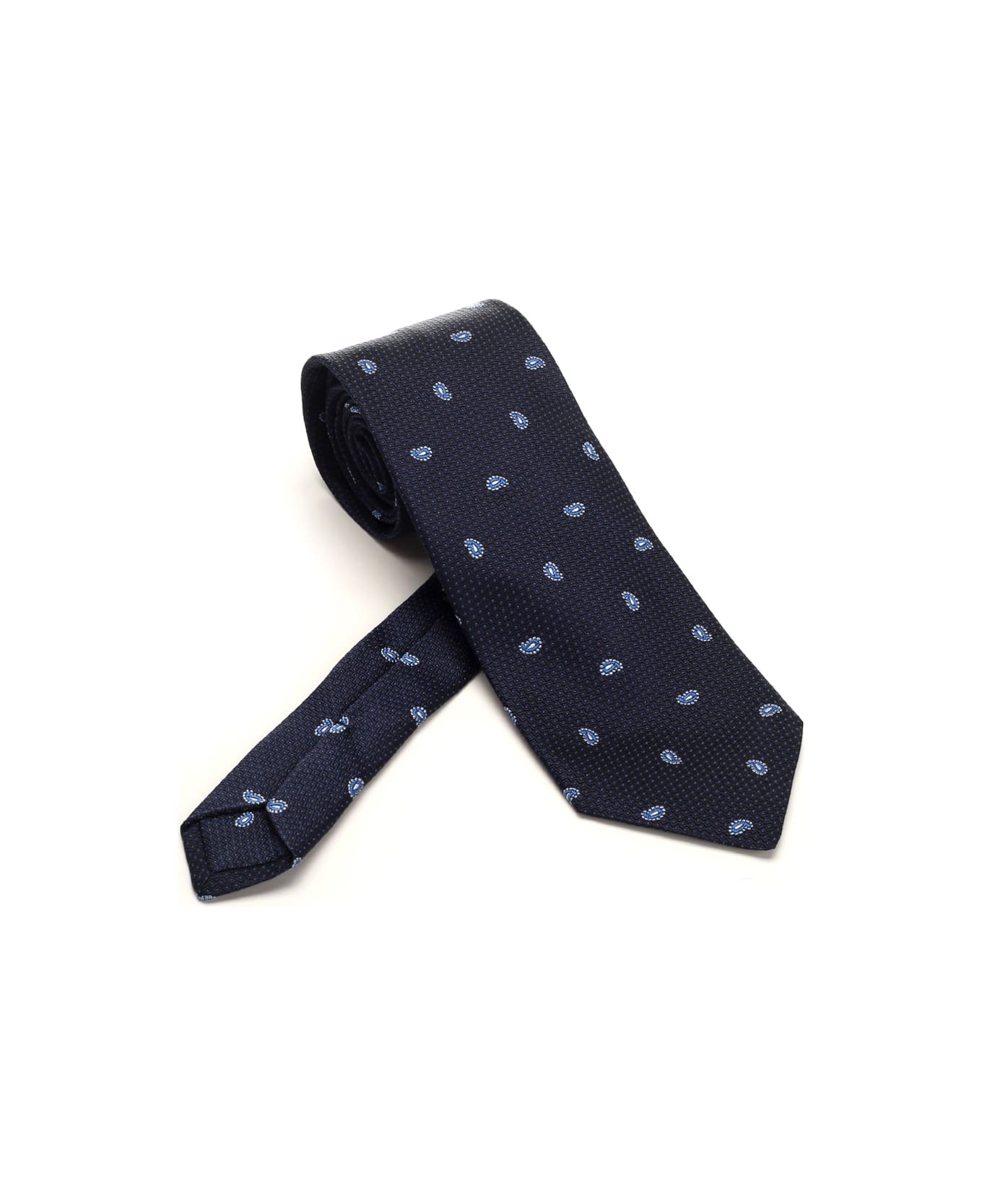 Etro "micro Paisley" Silk Tie - Blue