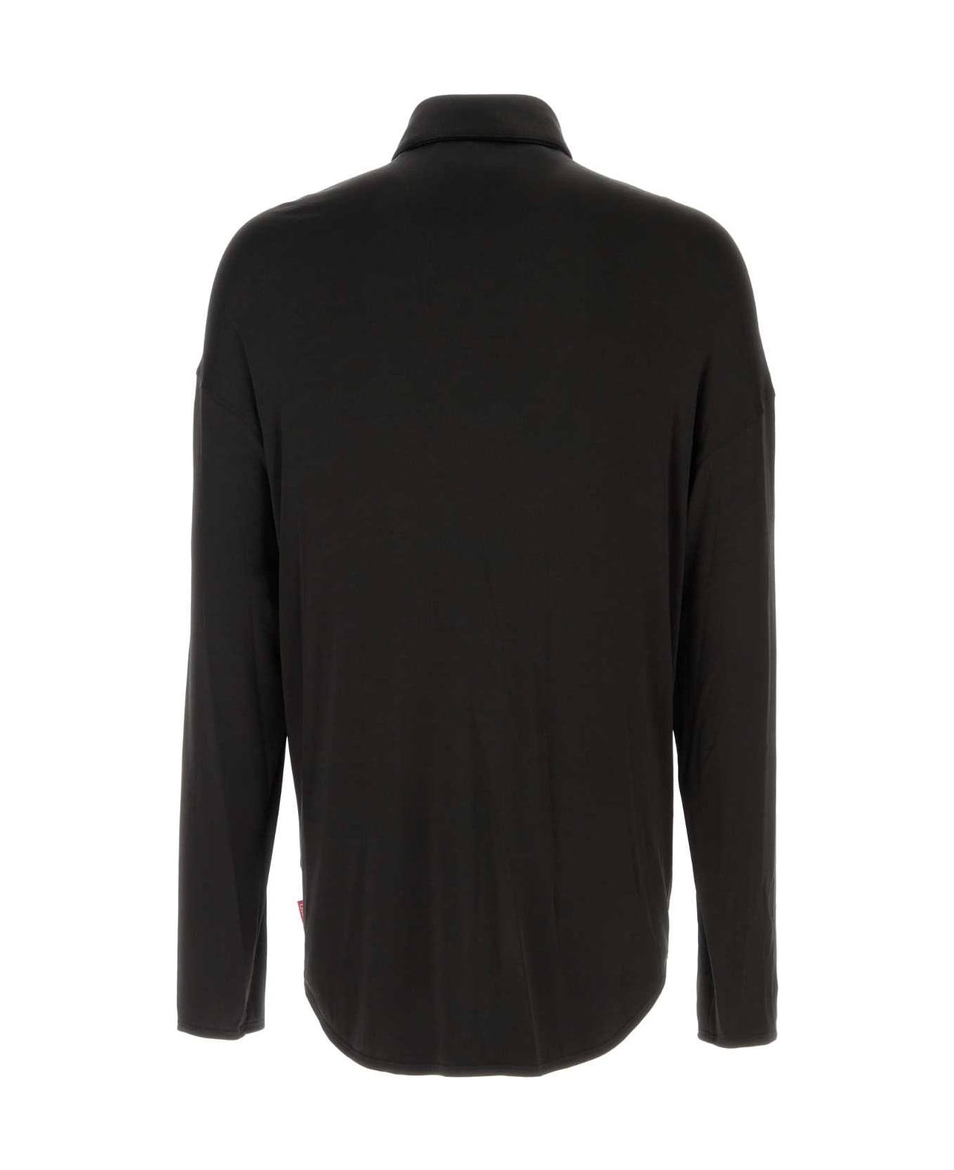 Diesel Black Stretch Acetate S-frederic Shirt - 9XX