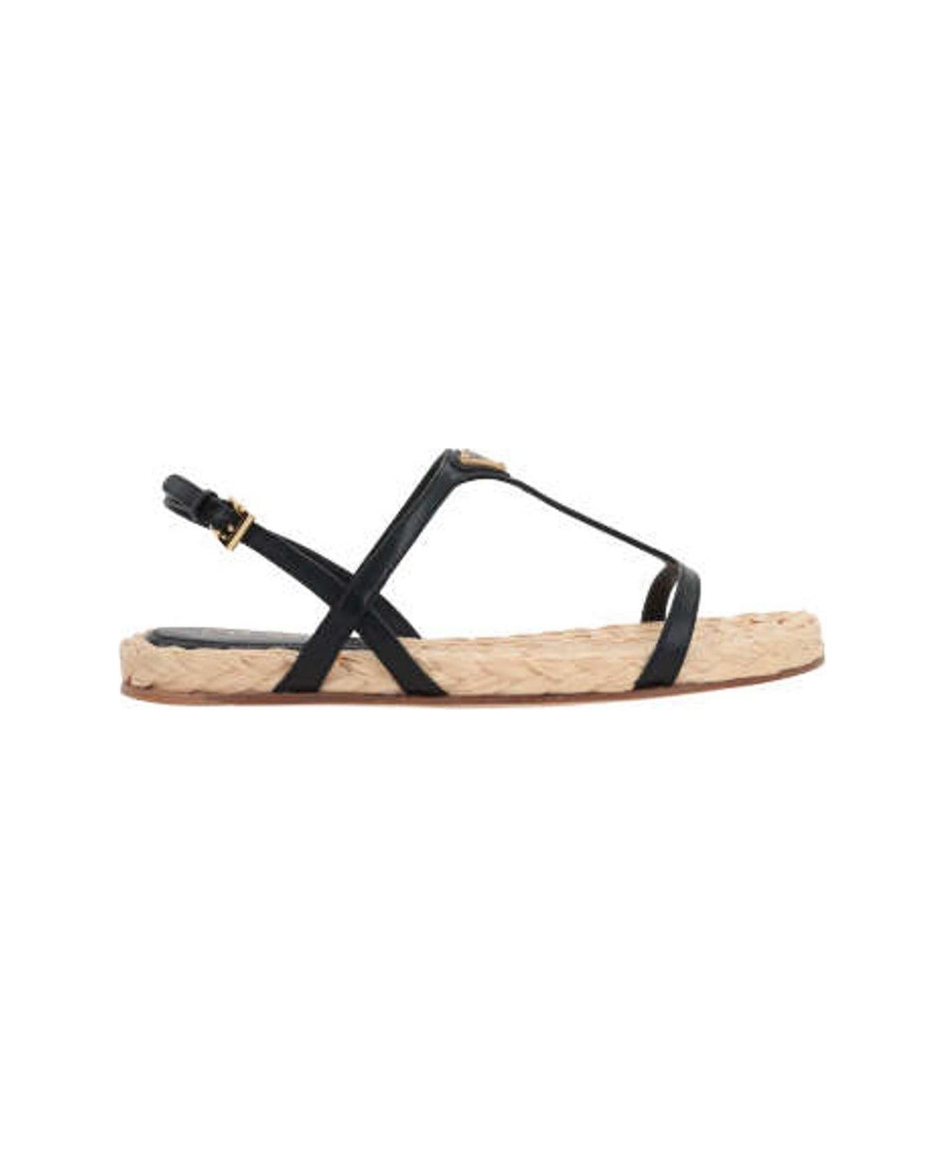 Prada Strapped Flat Sandals - NERO